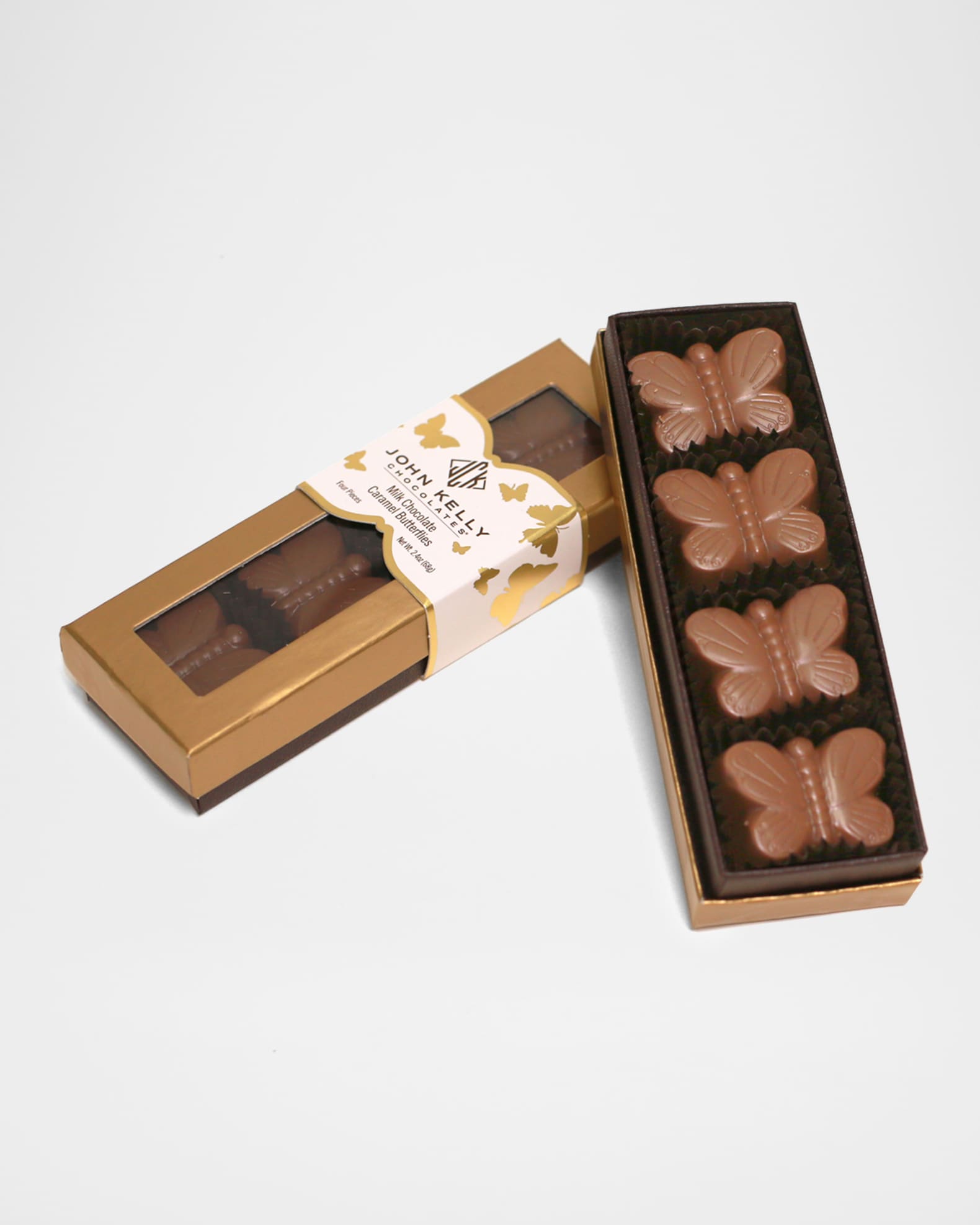 4-Piece Milk Chocolate Butterflies with Caramel Roasted Almonds and Sea Salt 0