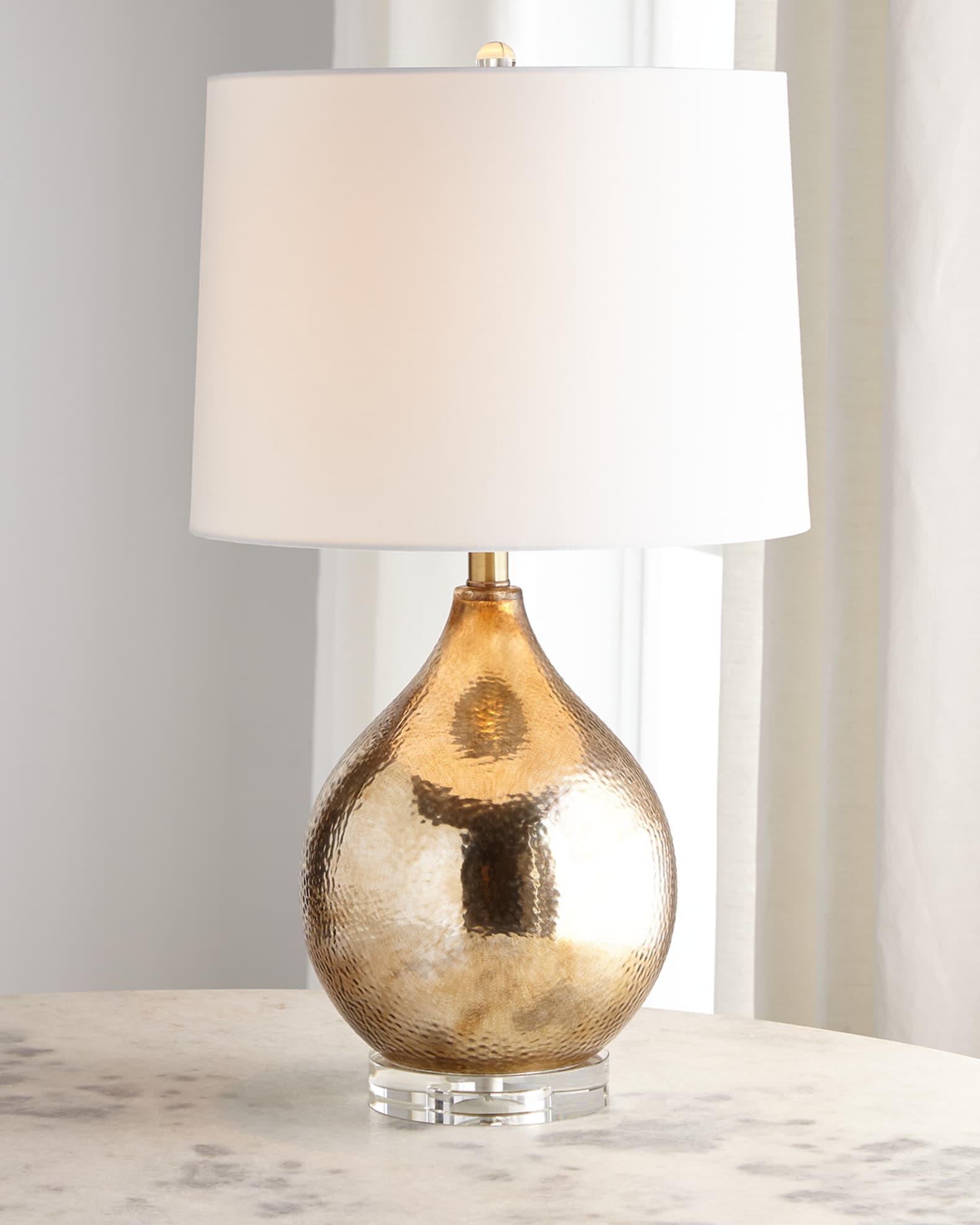 Gold Hammered Glass Lamp Neiman Marcus
