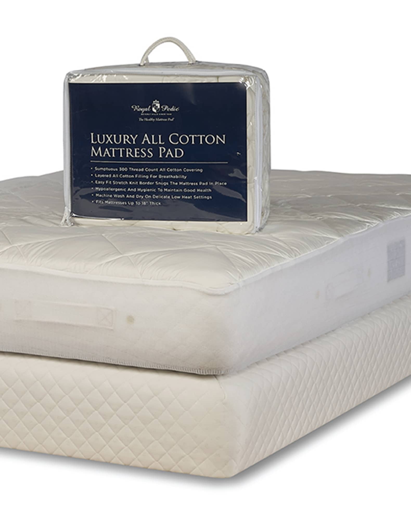 RoyalPedic Luxury All Cotton Mattress Pad King Neiman Marcus