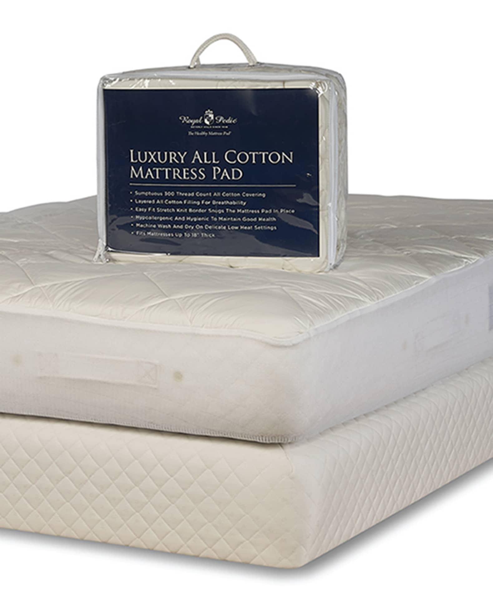 RoyalPedic Luxury All Cotton Mattress Pad Queen Neiman Marcus