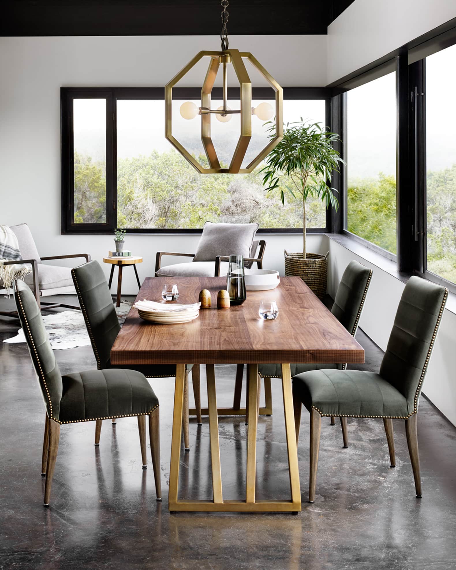 Four Hands Nate Velvet Dining Chair Neiman Marcus