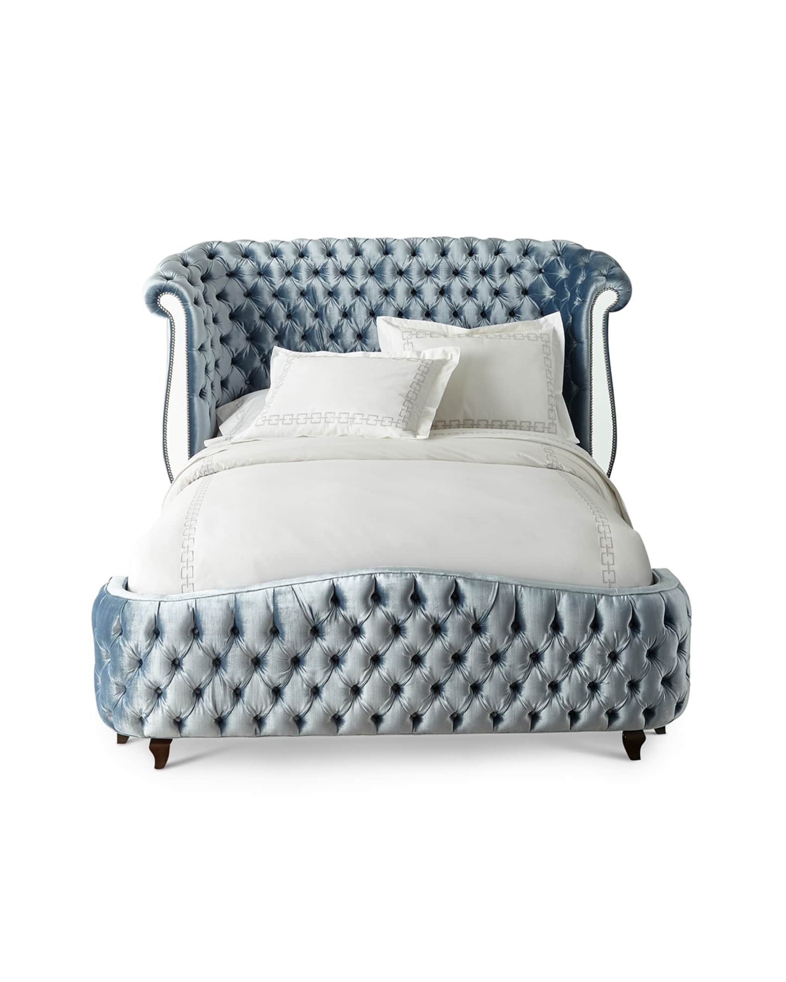 Brigitte Tufted Mirror Panel King Bed 0