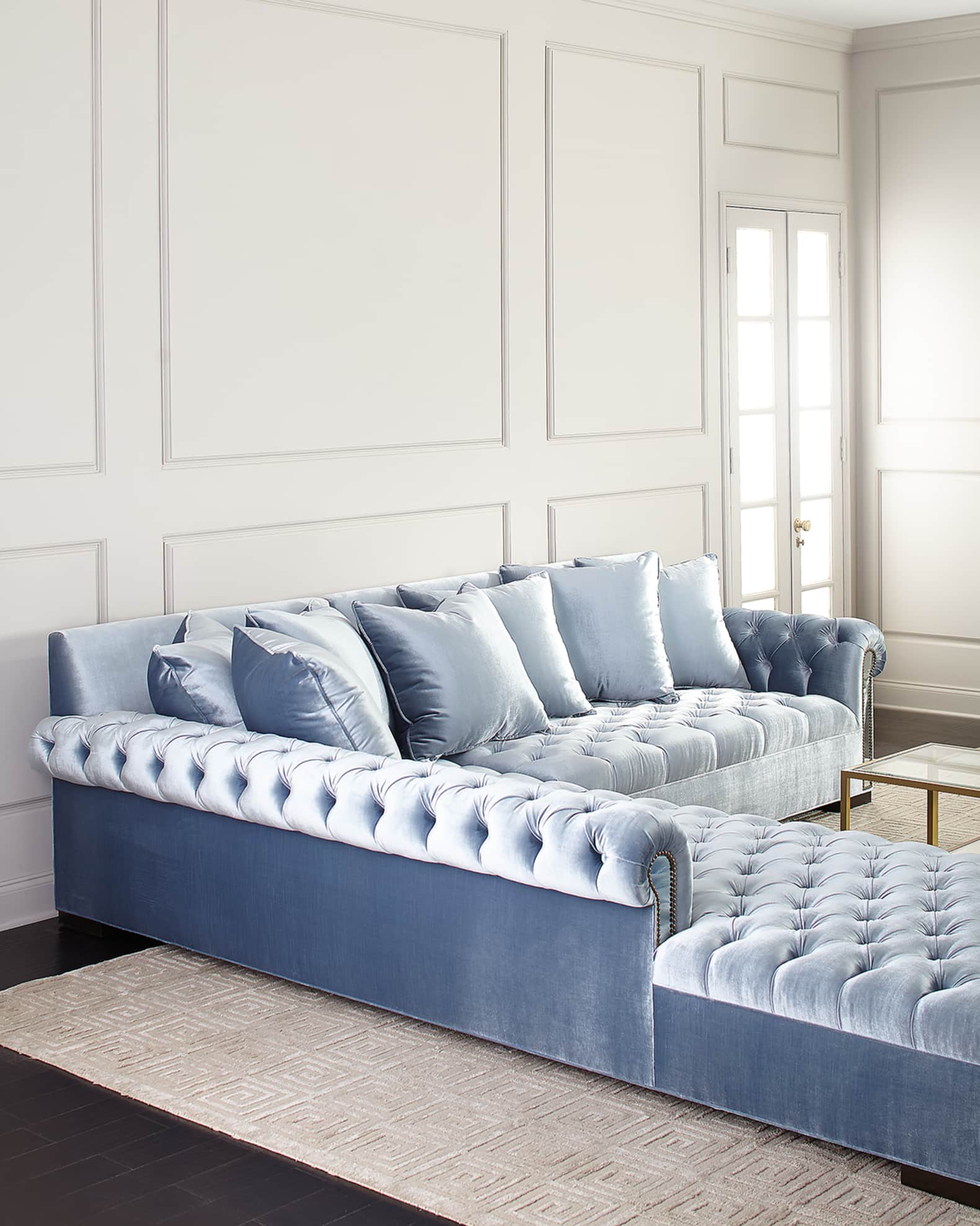 Divine Mirror-Trim Sectional, 116" 1