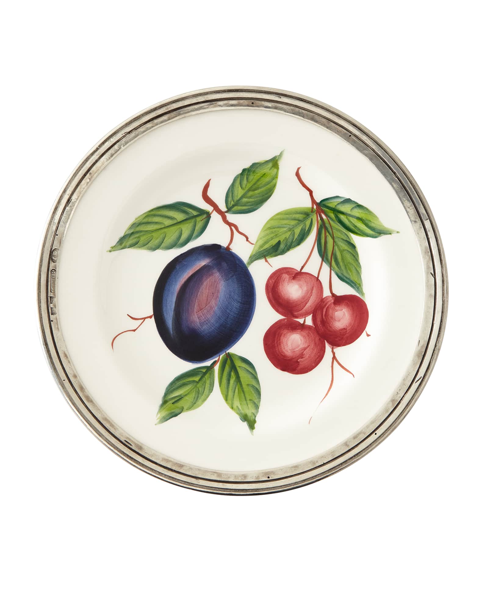 Fruit Pewter & Ceramic Salad Plate 0