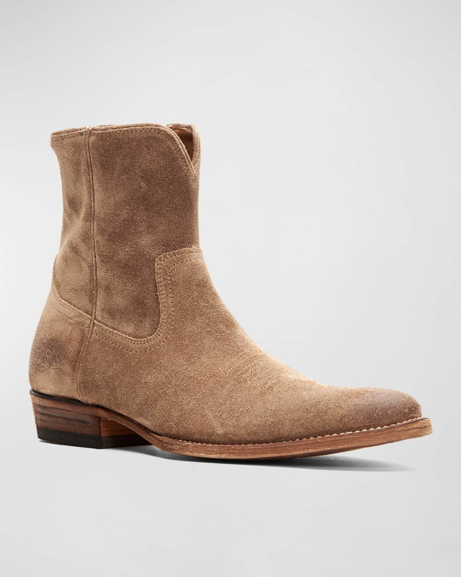 Frye Men's Austin Suede Inside Zip Boots | Neiman Marcus