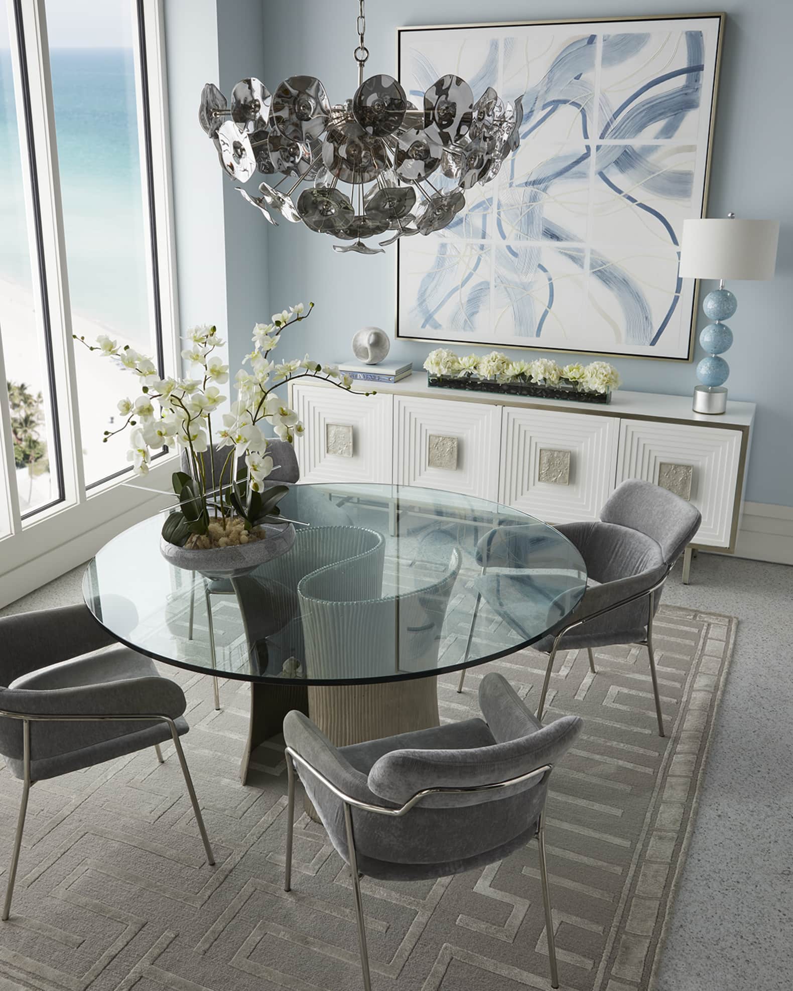 Bernhardt glass outlet dining table