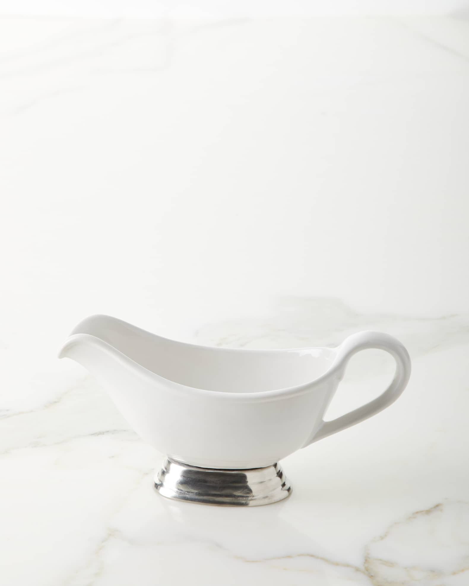 Neiman Marcus Ceramic Pewter Gravy Boat Neiman Marcus