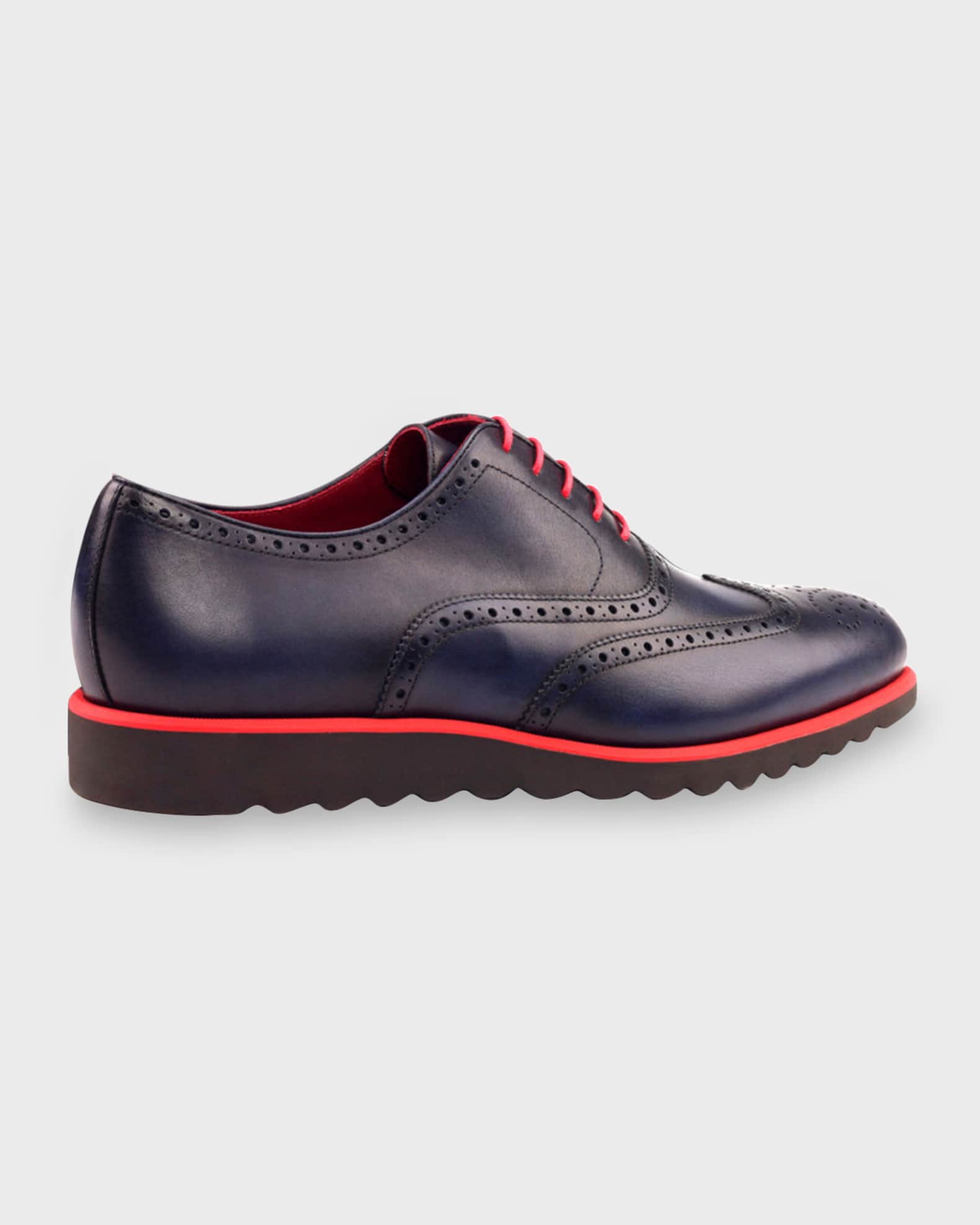 Men's Trax Wing-Tip Leather Platform Oxford Shoes 1