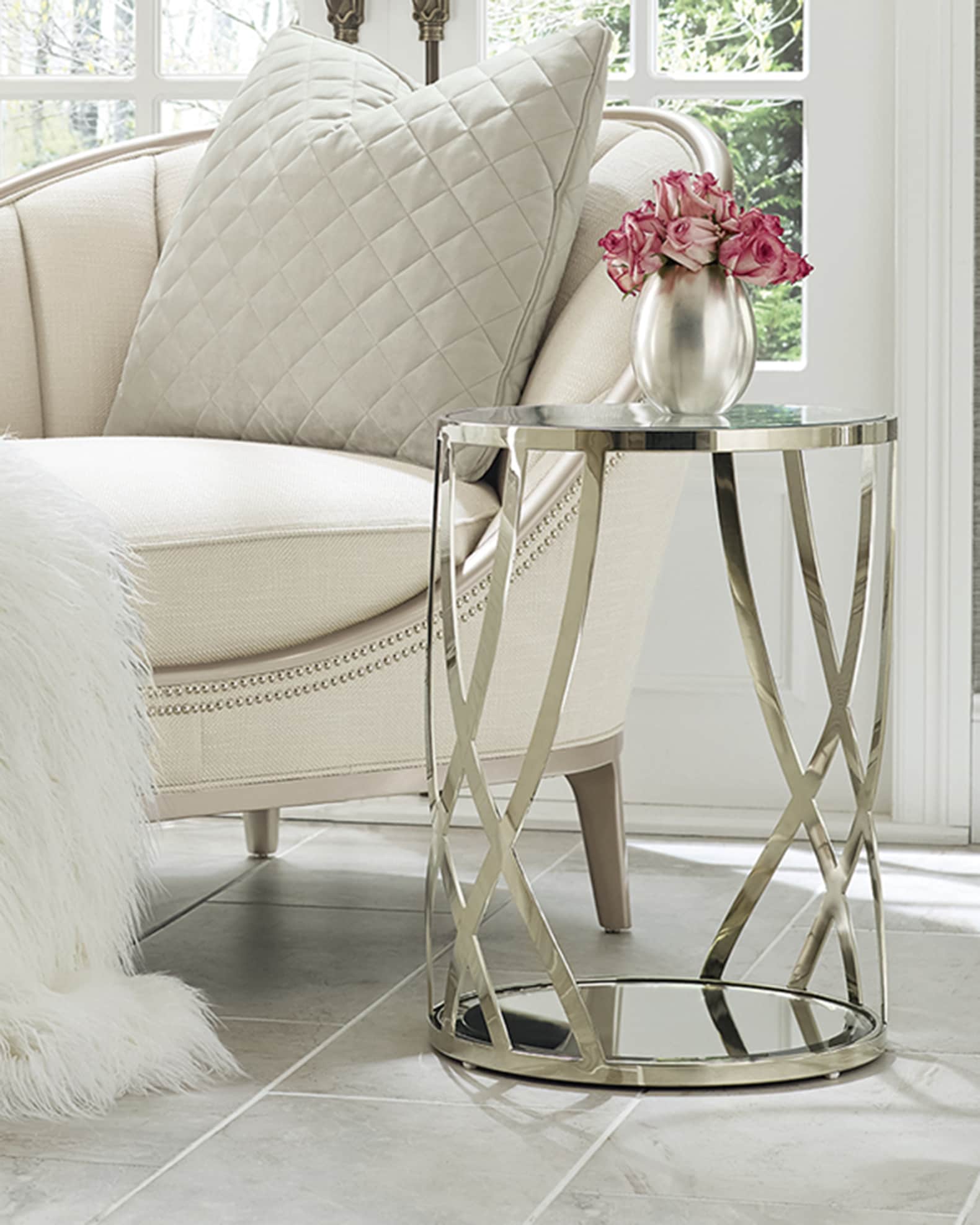 Caracole Adela Round Accent Table Neiman Marcus 