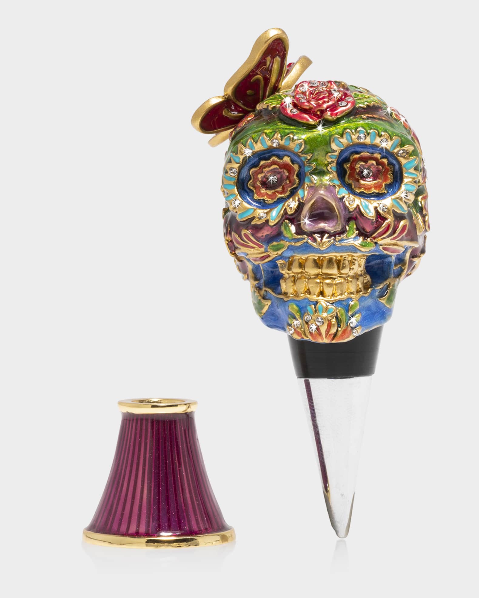 Skull Wine Stopped and Stand 1