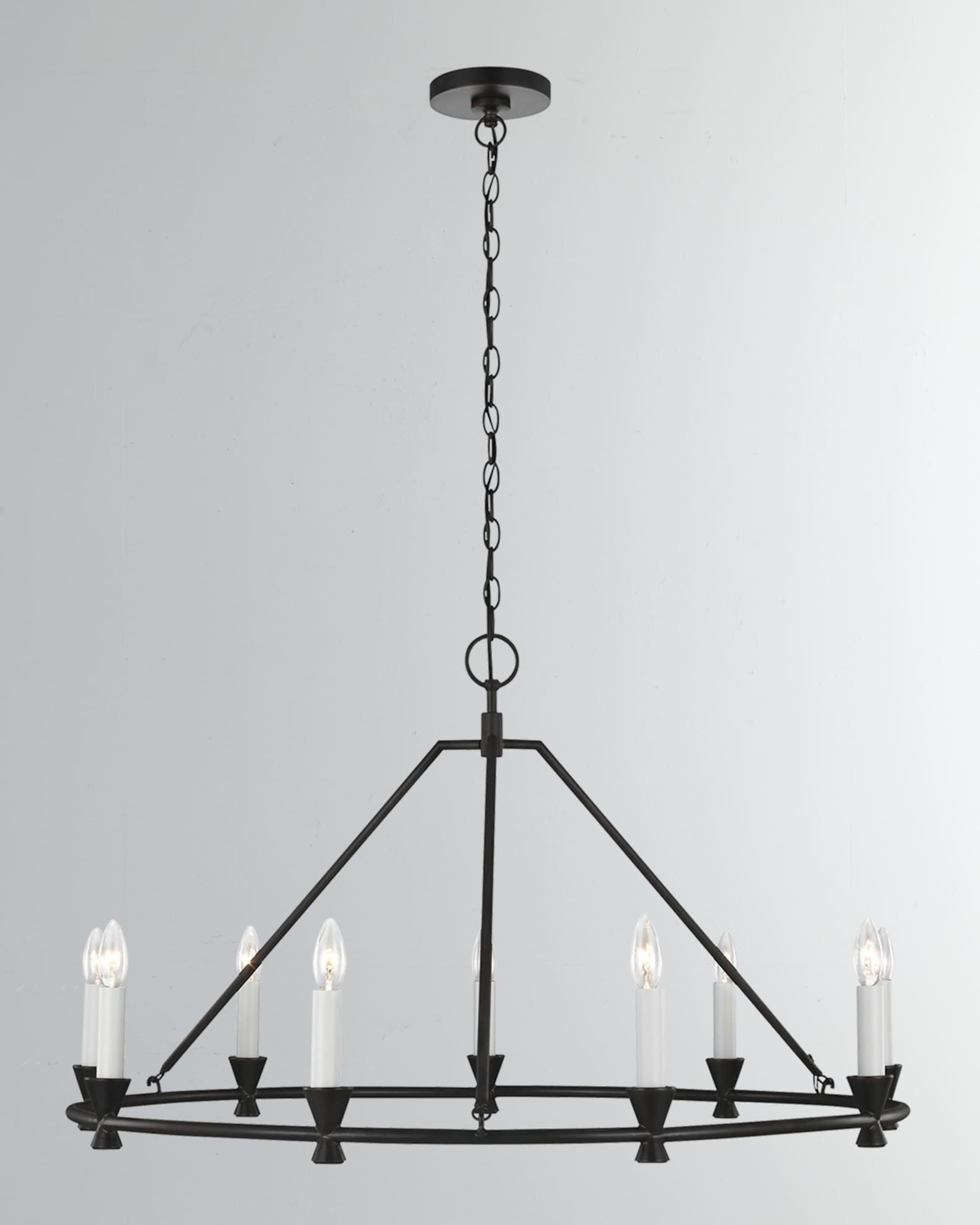Visual Comfort Studio 9 Light Chandelier Keystone Aged Iron By