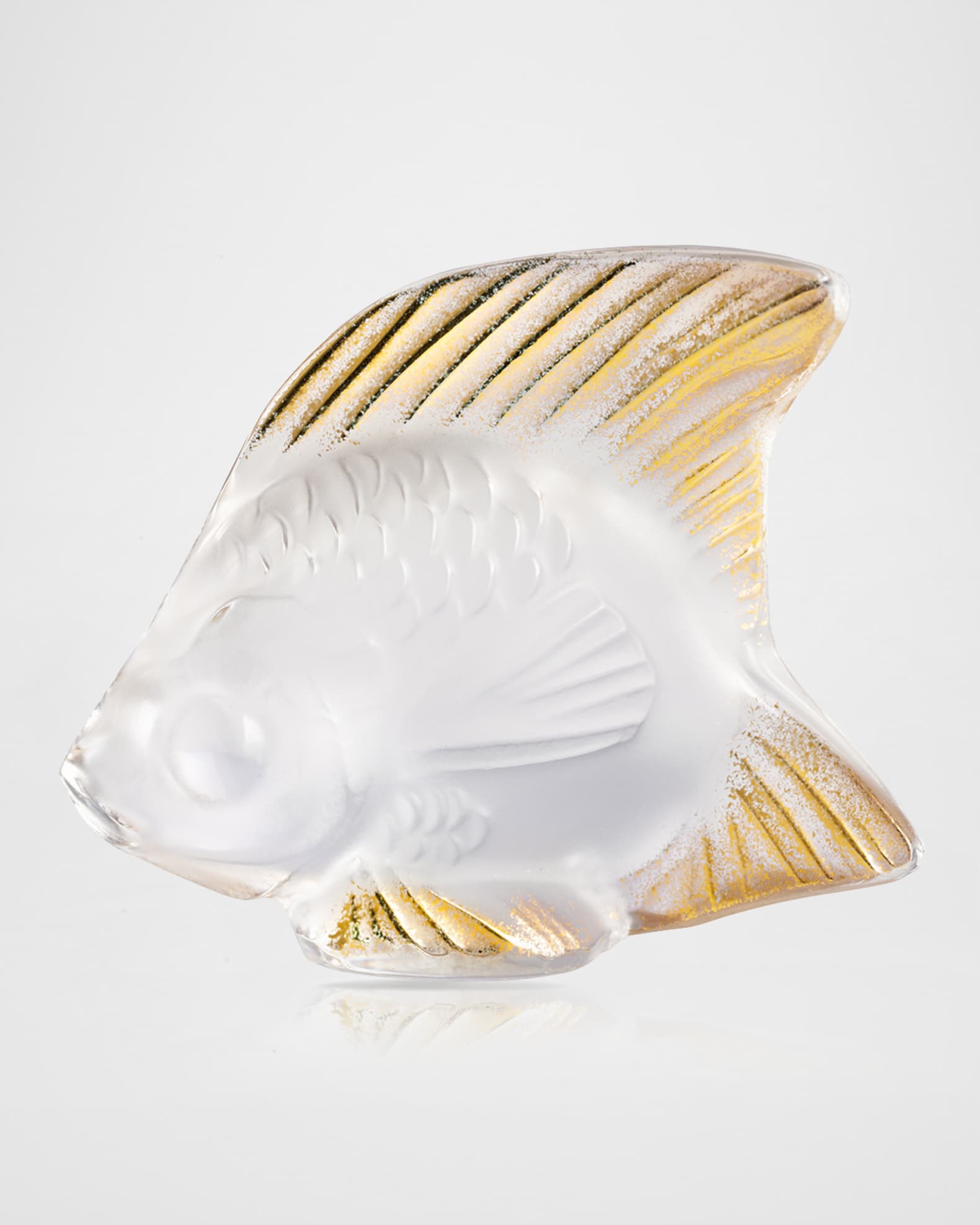 Clear Gold Stamped Fish Figurine 0