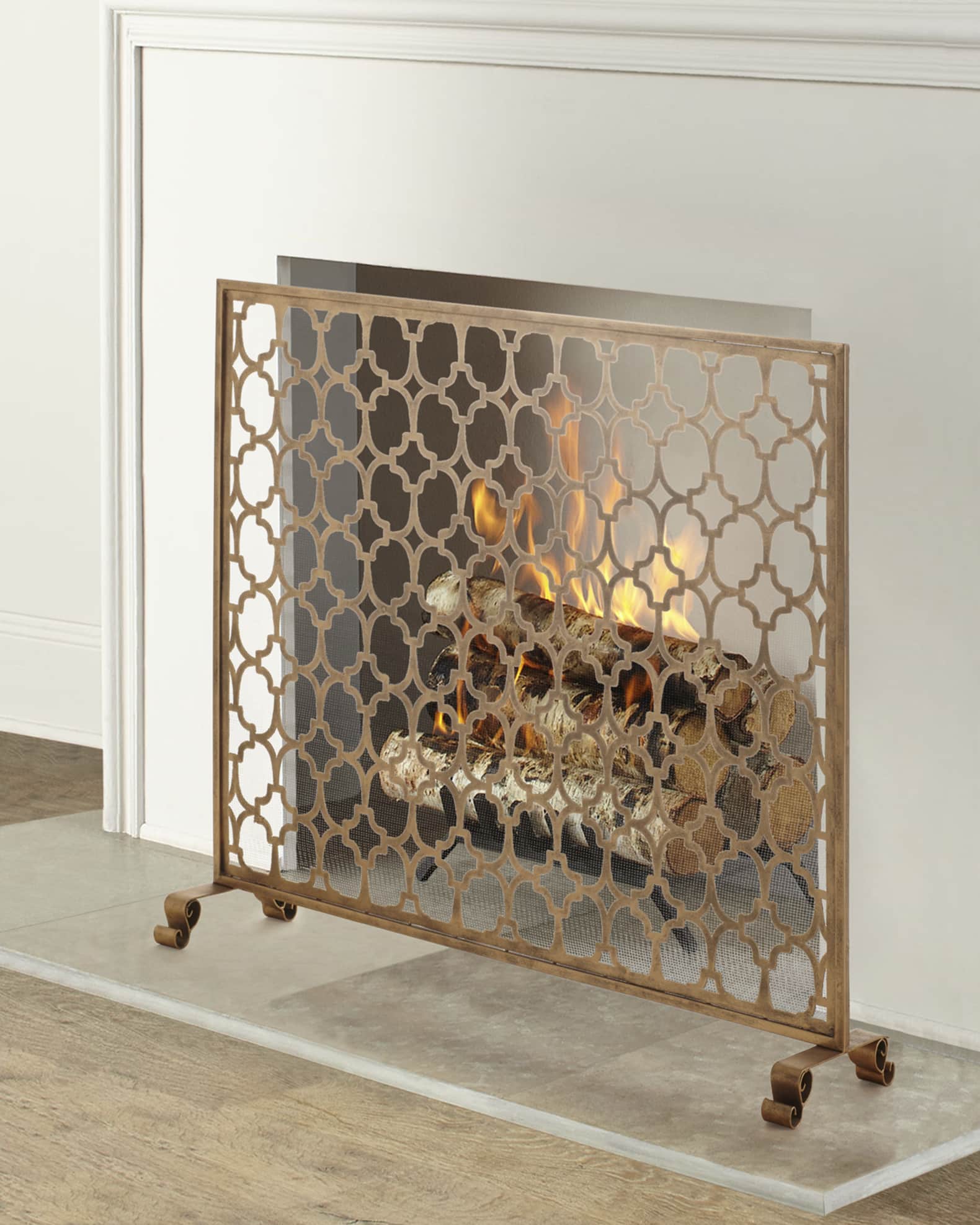 Geometric Single Panel Fireplace Screen 0