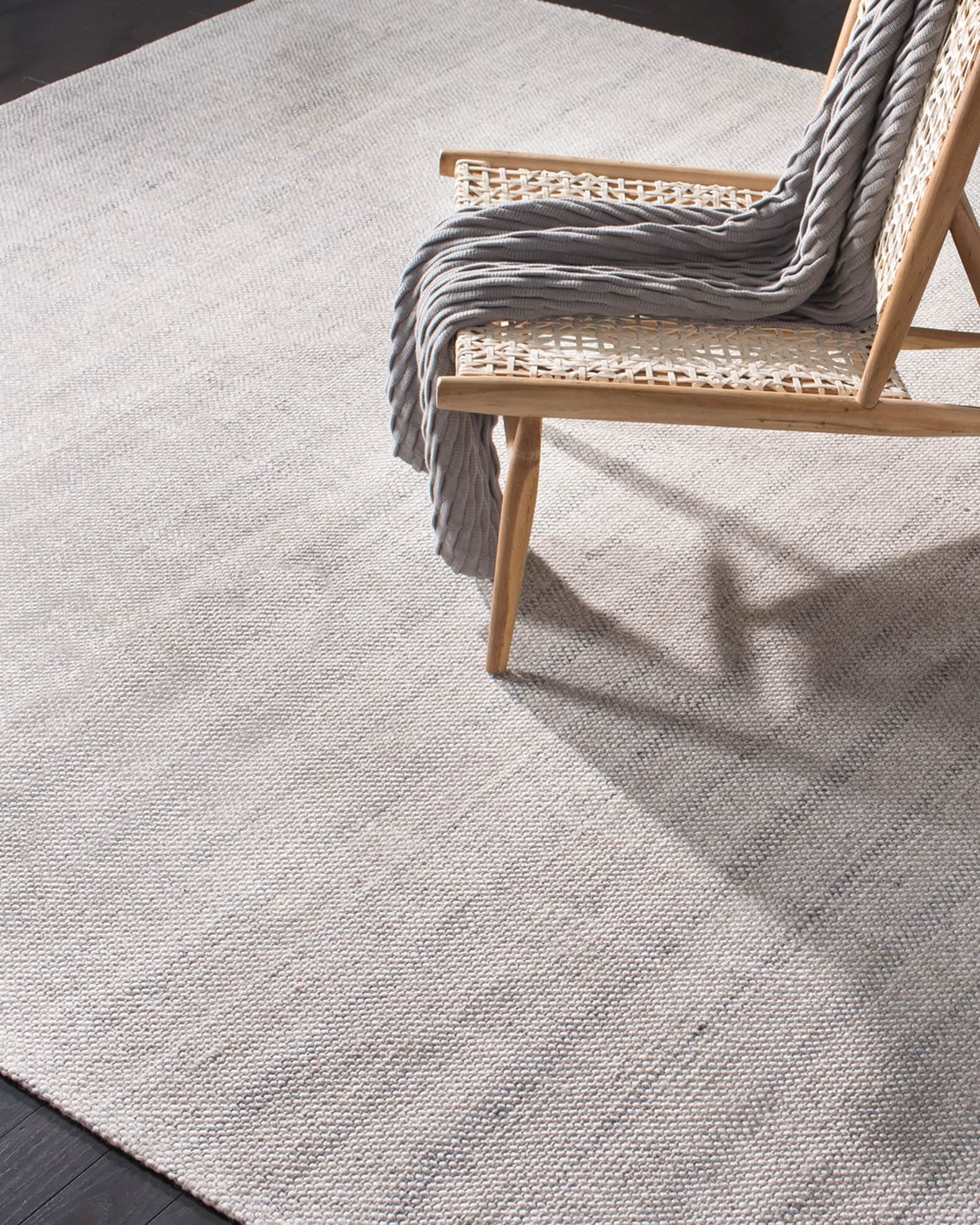 Miles Silver Stripe Flat Weave Rug 0
