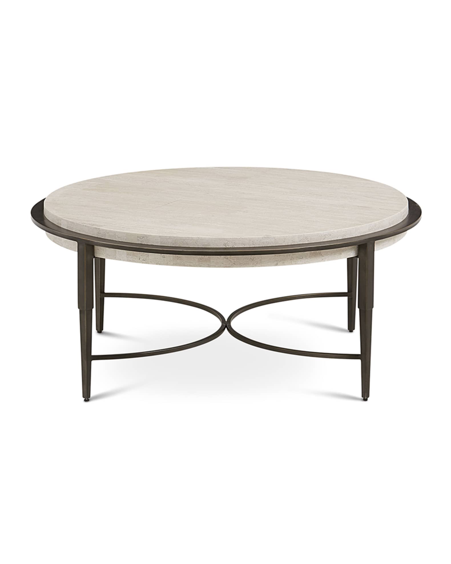 Bernhardt Barclay Round Travertine Coffee Table Neiman Marcus