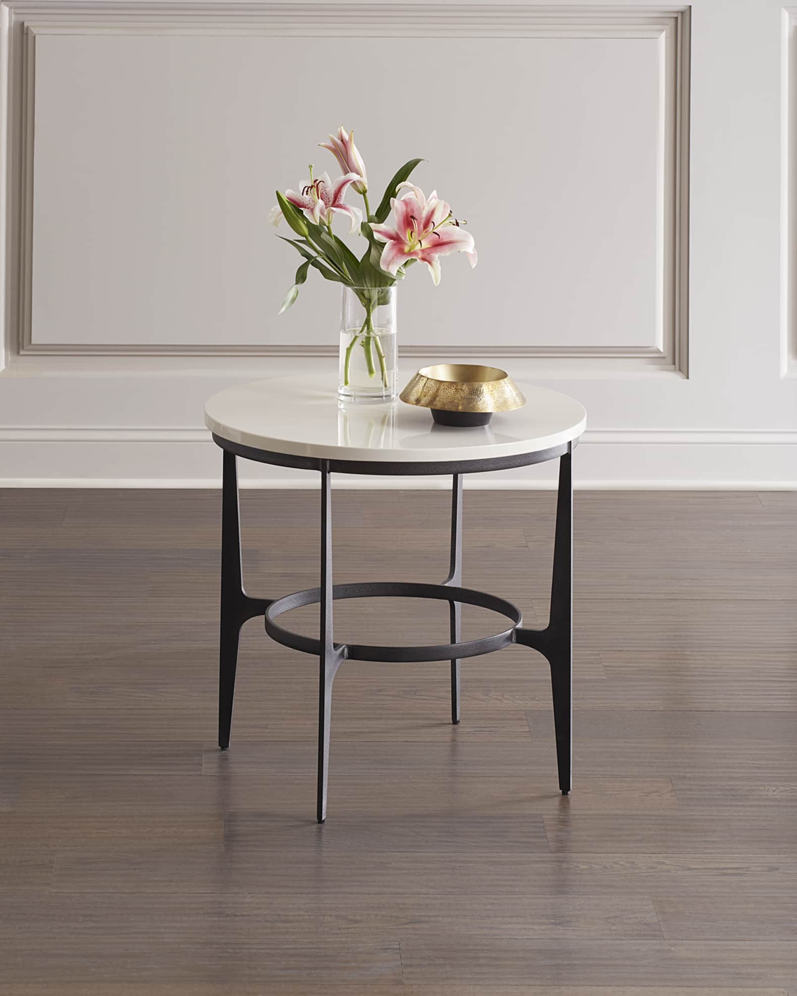 Bernhardt Avondale Round Metal End Table | Neiman Marcus