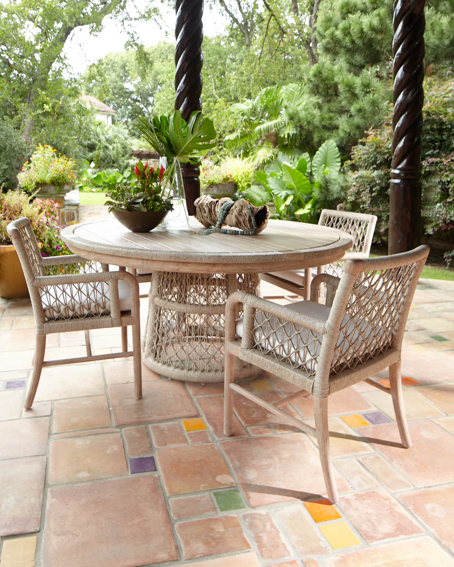 Palecek Montecito Outdoor Dining Table Neiman Marcus