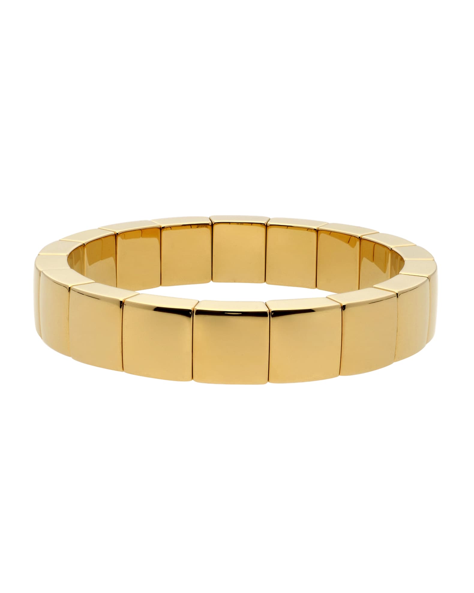 Roberto Demeglio AURA Square 18k White Gold Overlay & White Ceramic Stretch Bracelet