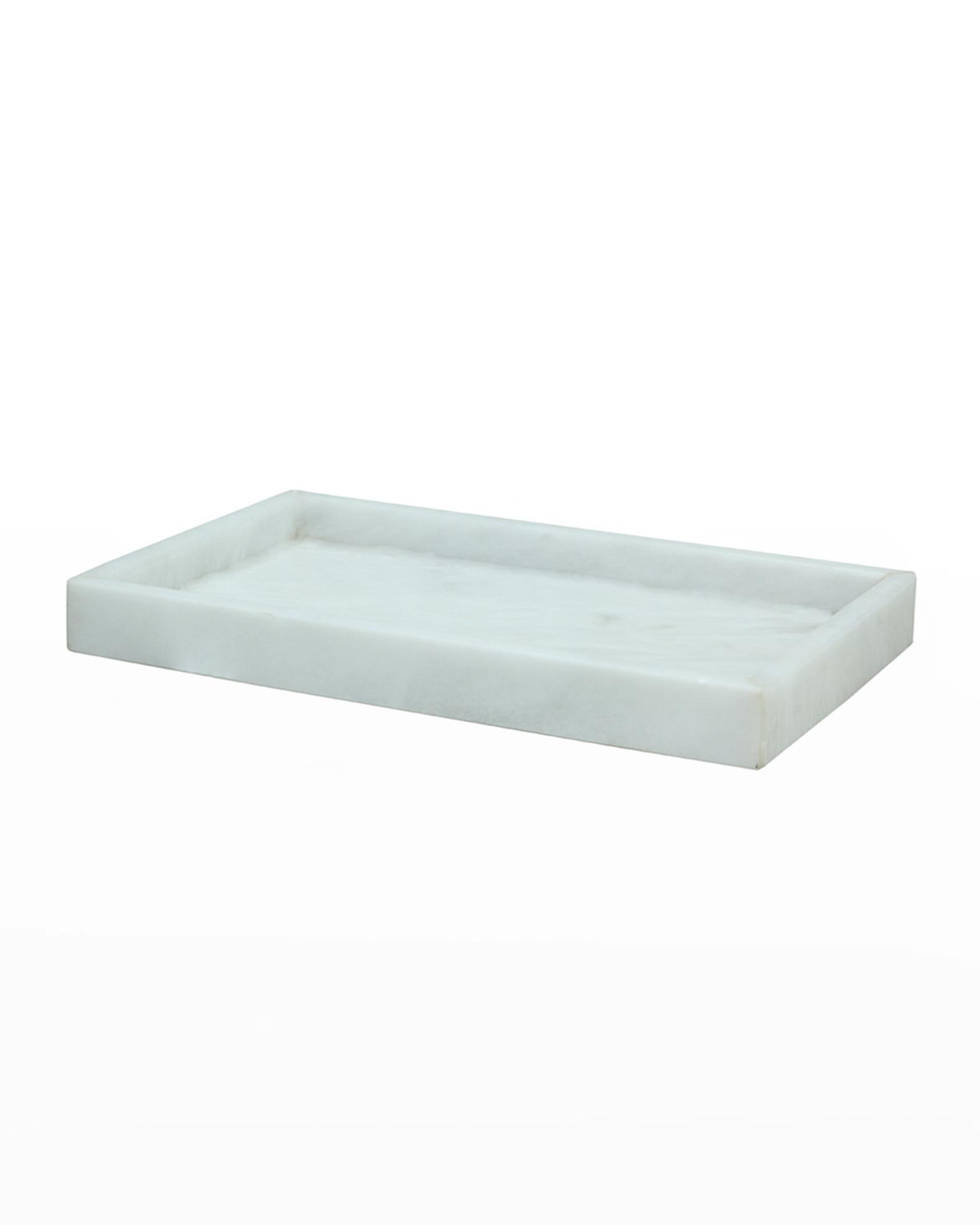 Marble Crafter Eris Collection Pearl White Marble Small Vanity Tray ...