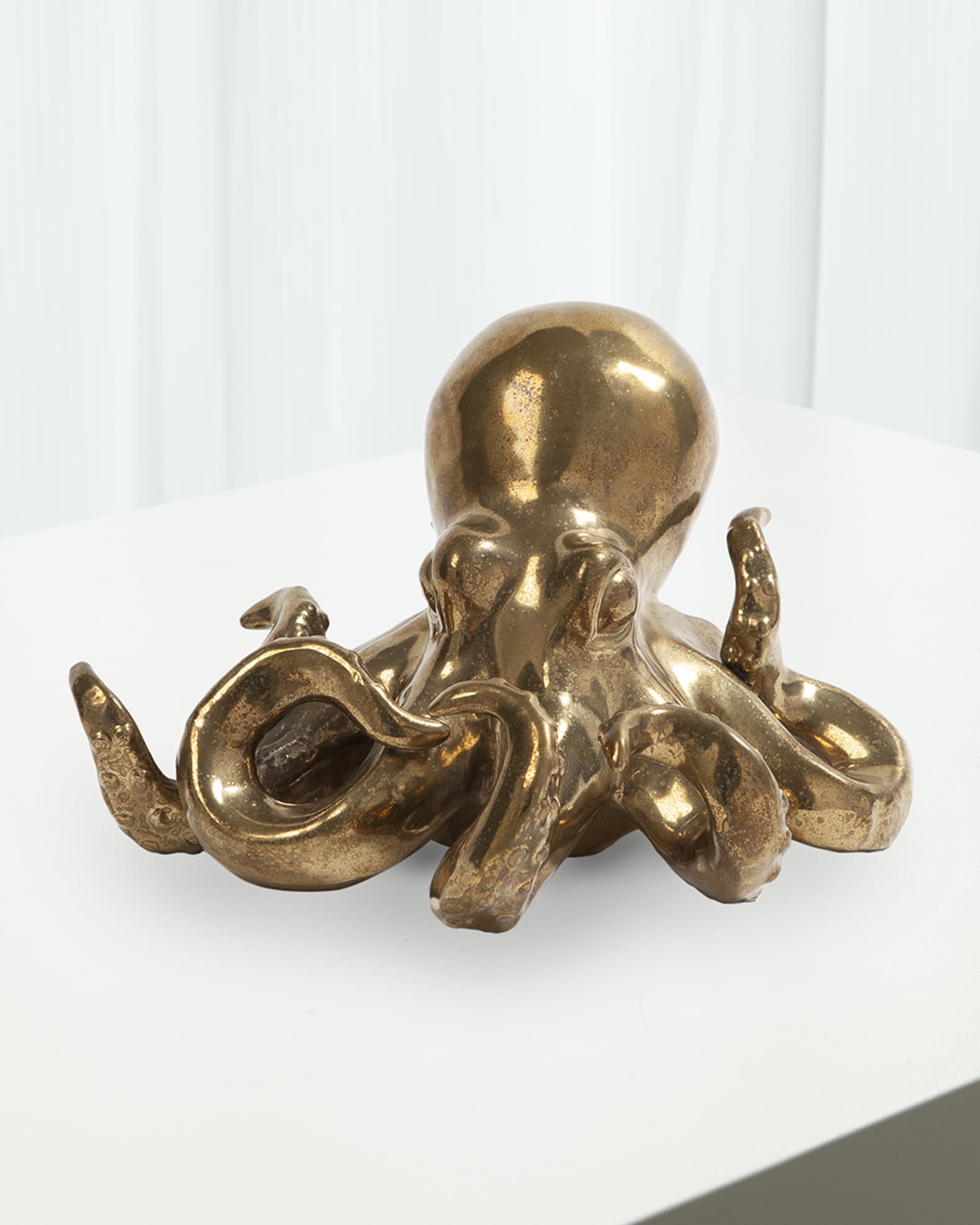 Matte Gold Octopus Sculpture 0