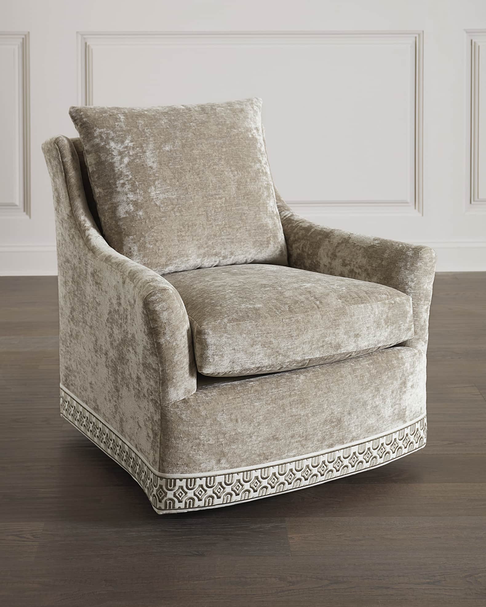Catahoula Crushed Velvet Swivel Chair 0