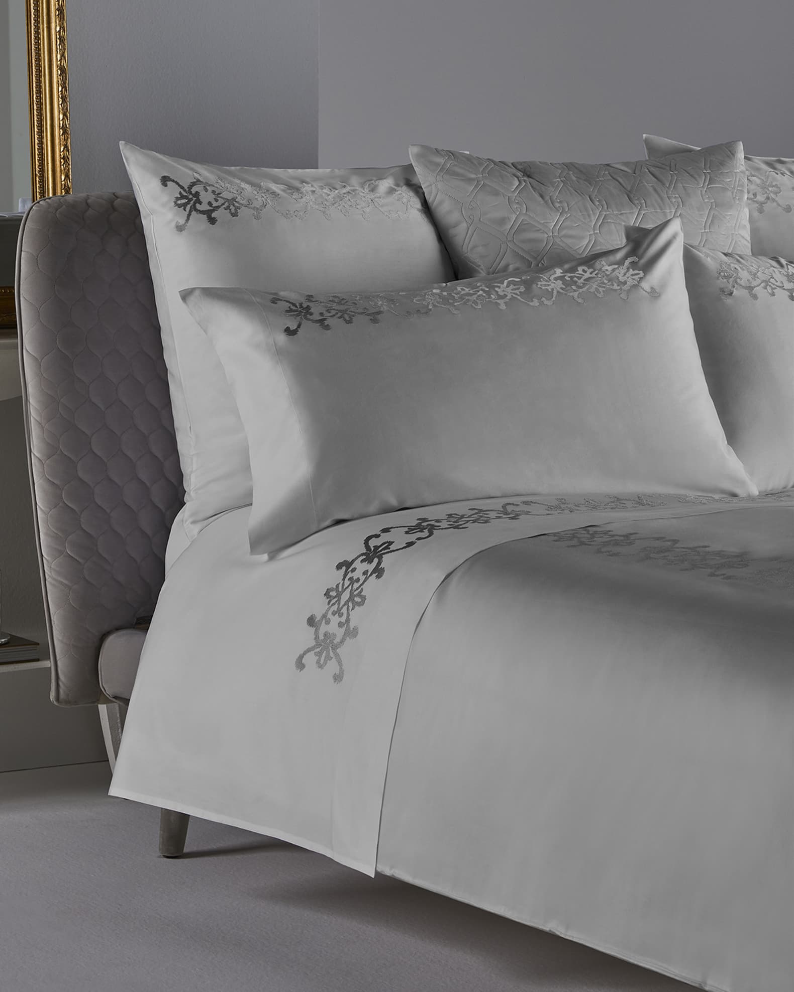 Frette at Home Antico Embroidery Standard Sham Neiman Marcus