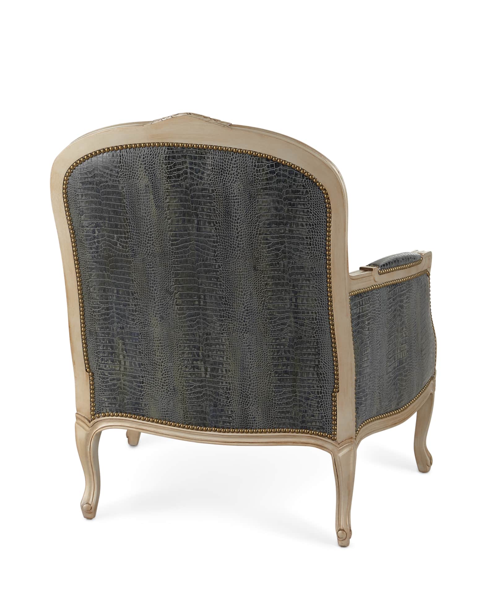 Massoud Larabee Leather Bergere Chair | Neiman Marcus