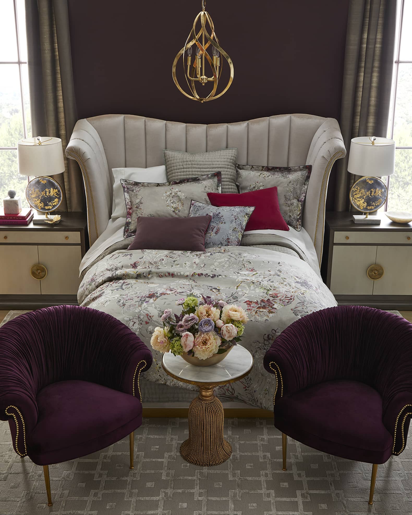 Moira Snow Channel-Tufted Queen Bed 1