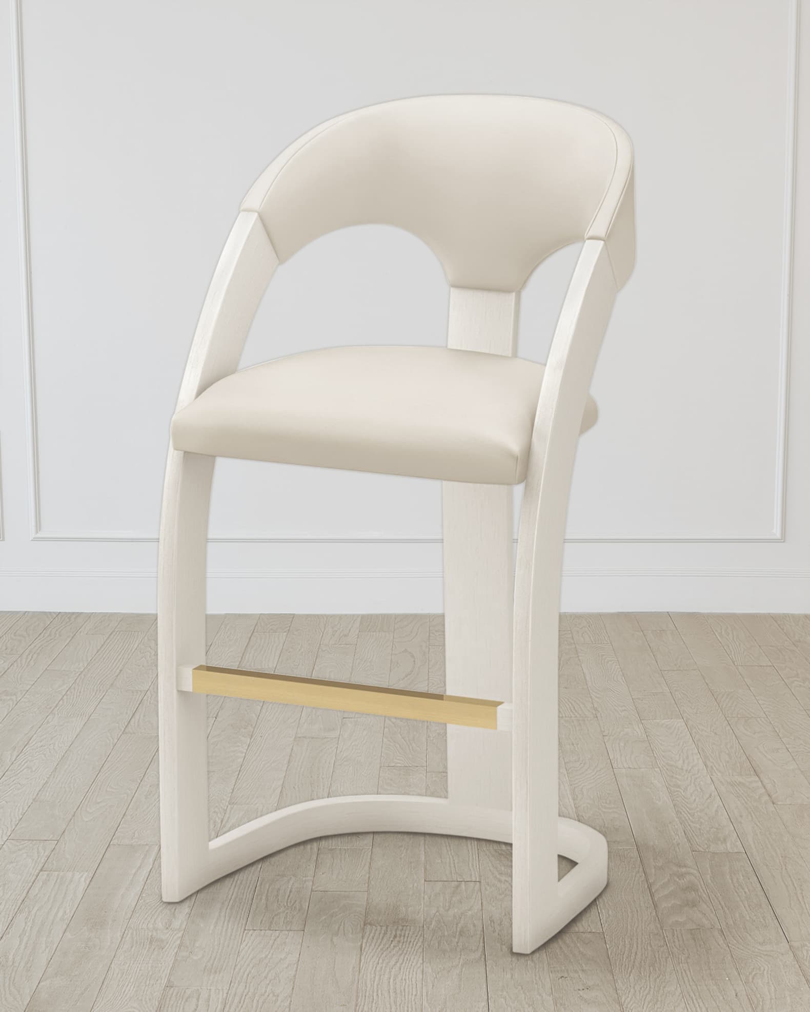Delia Antique White Bar Stool 0