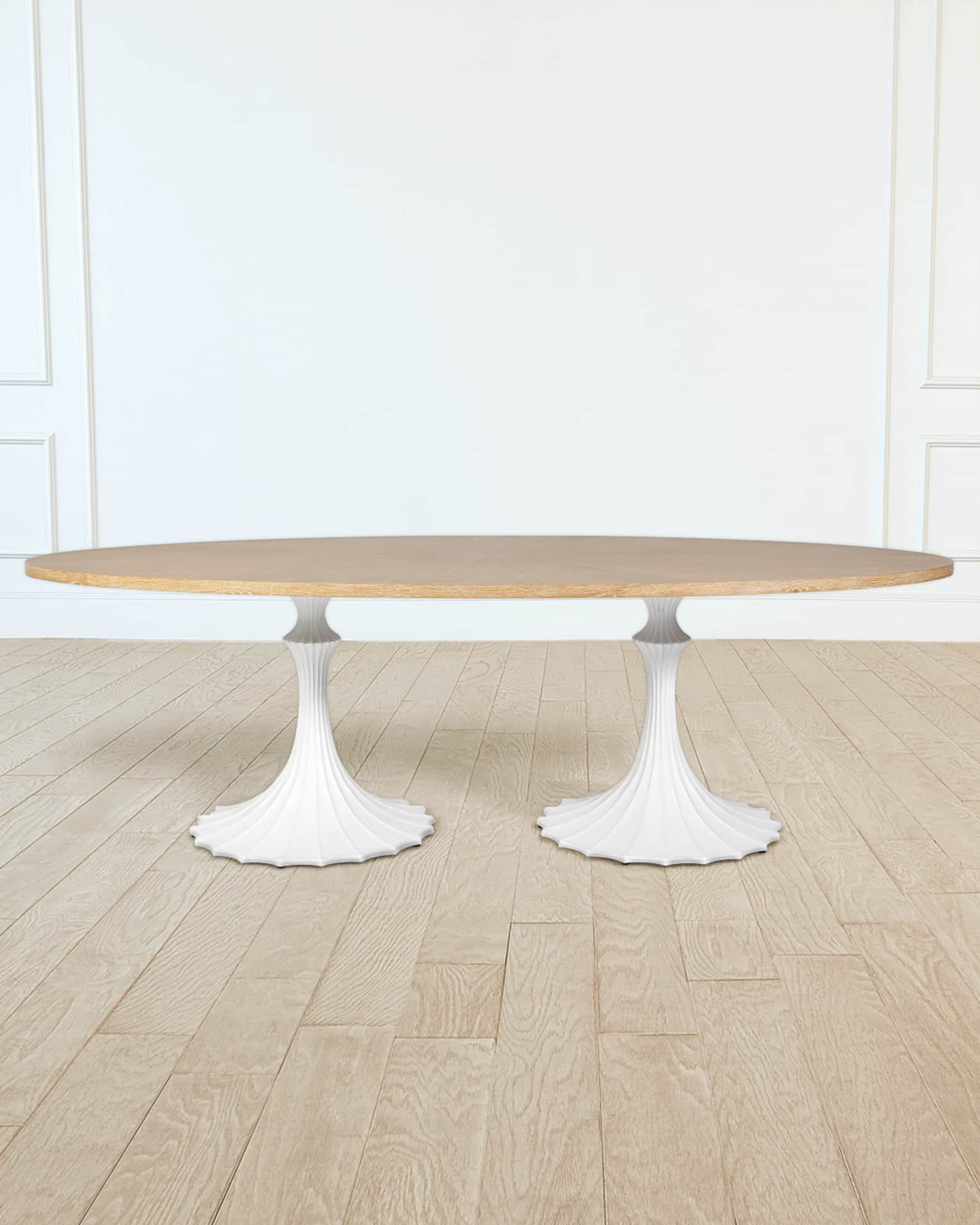 Flute Double Pedestal Dining Table, 96" 0