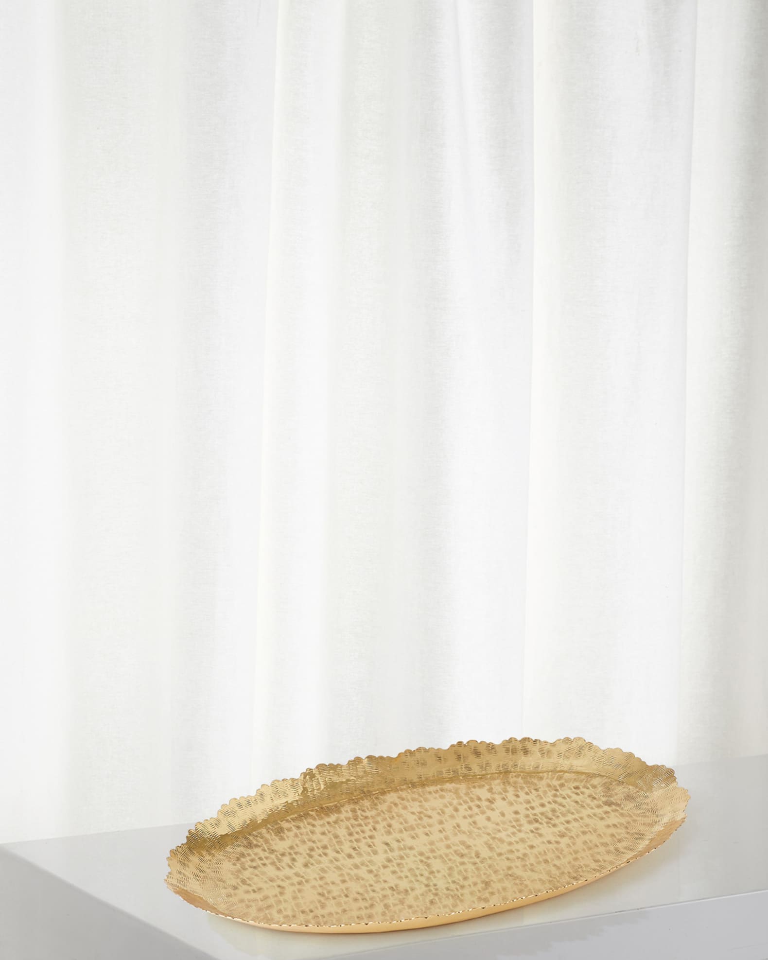 Large Hammered Oval Tray 0