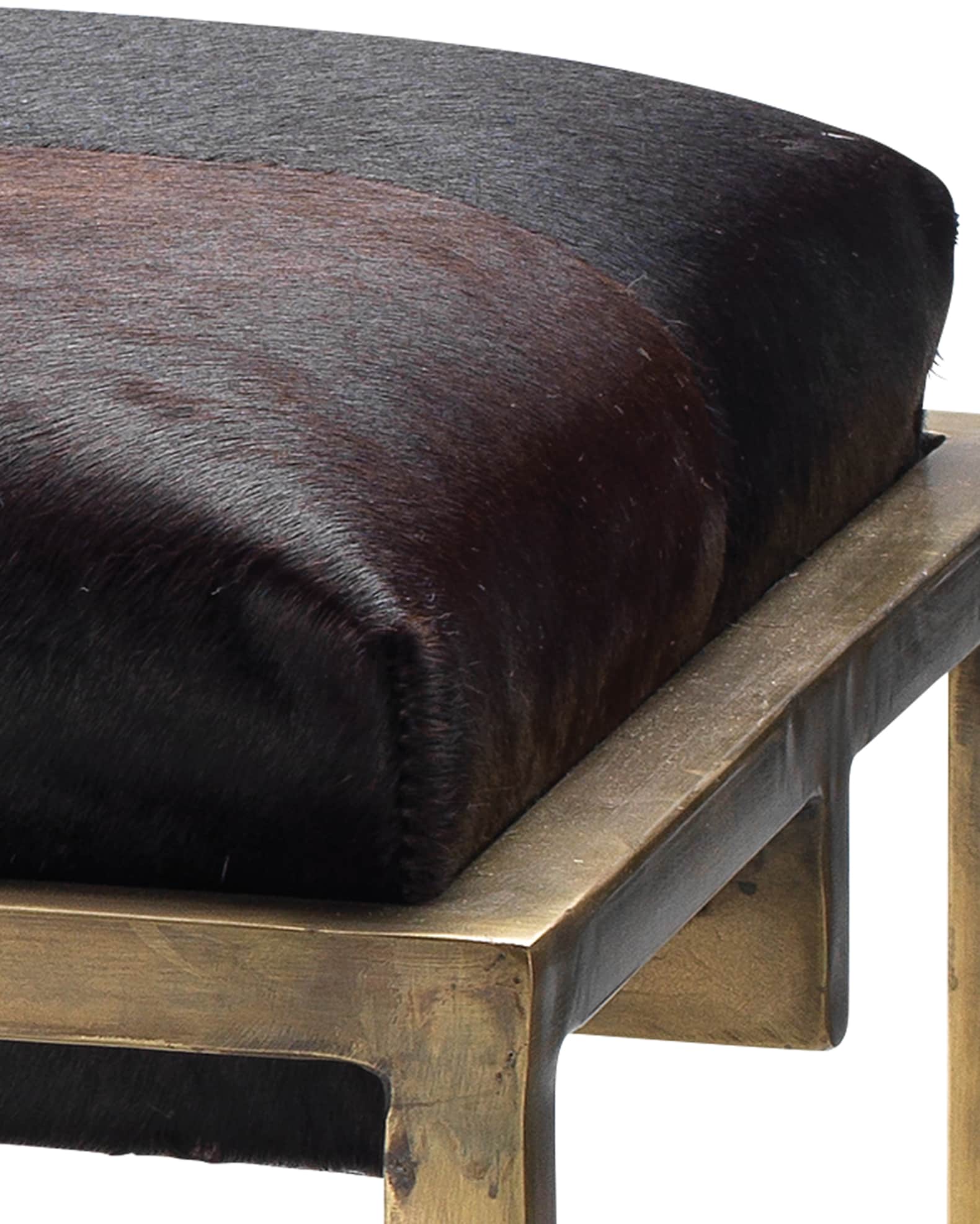 Shelby Espresso Hair Hide Bench 1