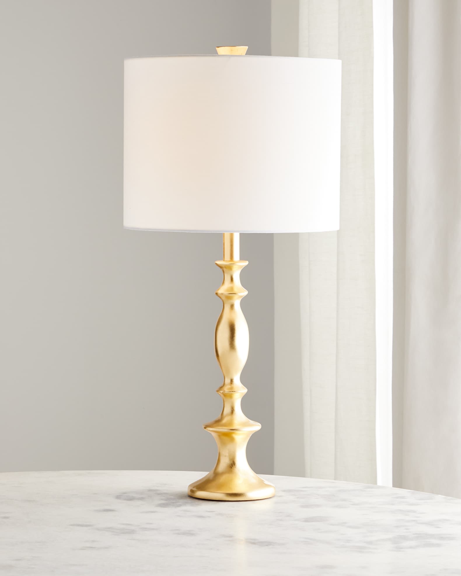 Gold Leaf Spindle Table Lamp Neiman Marcus