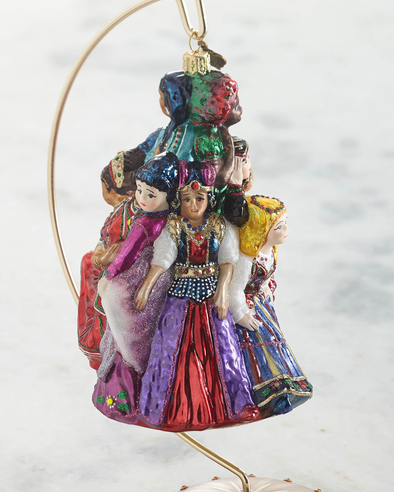 Jay Strongwater Nine Ladies Dancing Glass Ornament Neiman Marcus