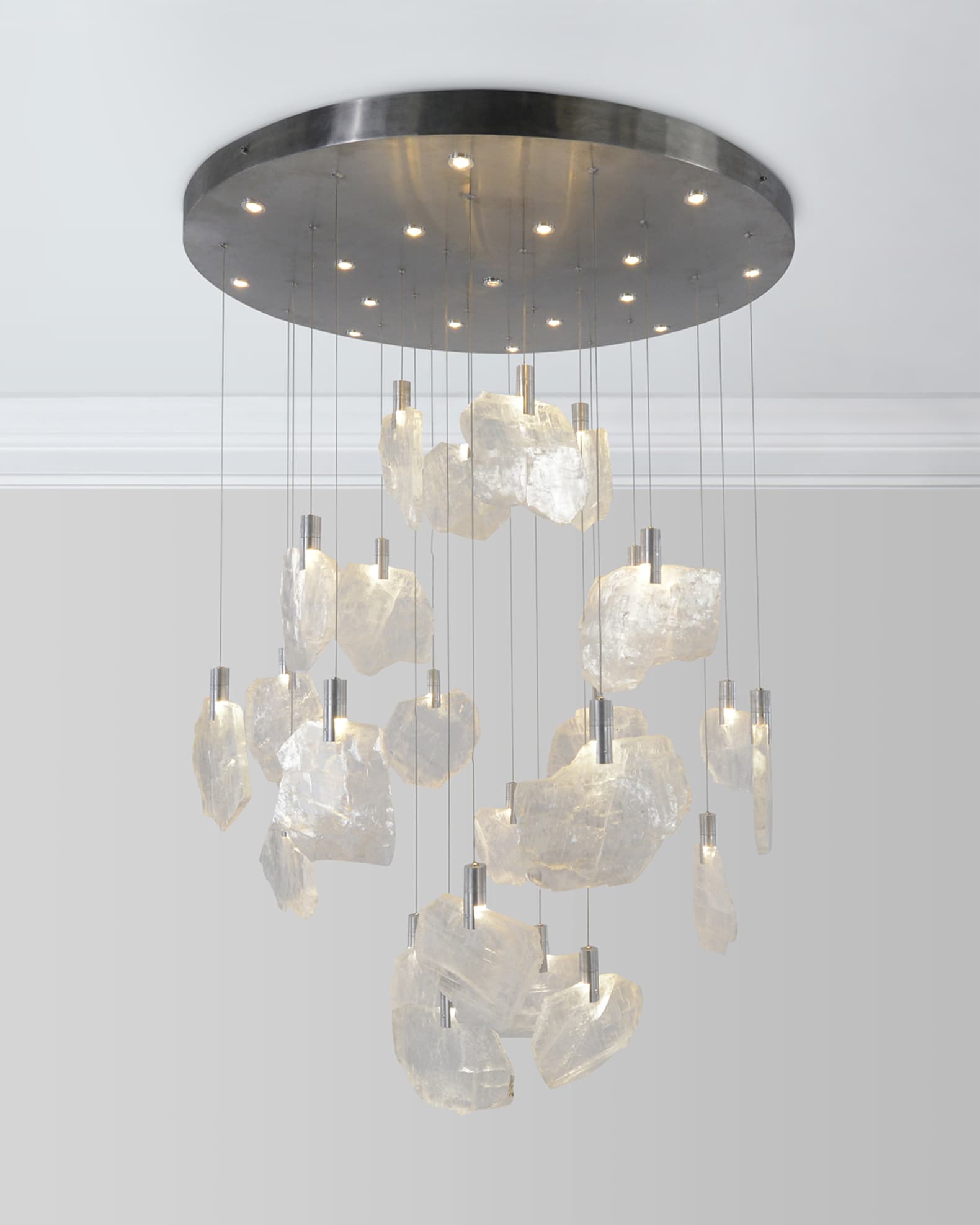 41-Light Horizontal Selenite Chandelier 0