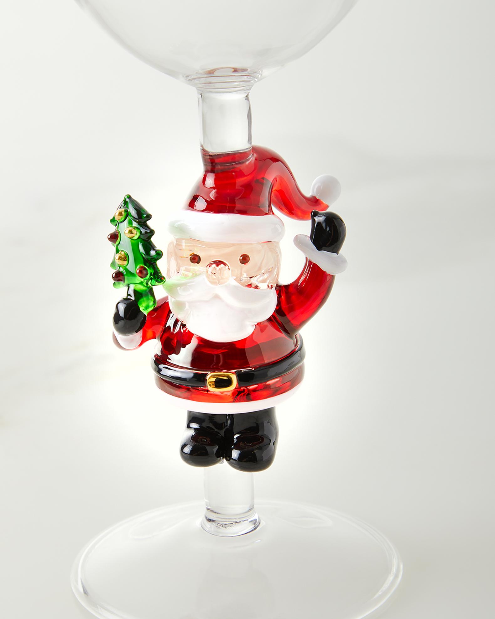 Neiman Marcus Figural Santa Wine Glasses, Set of 2 | Neiman Marcus