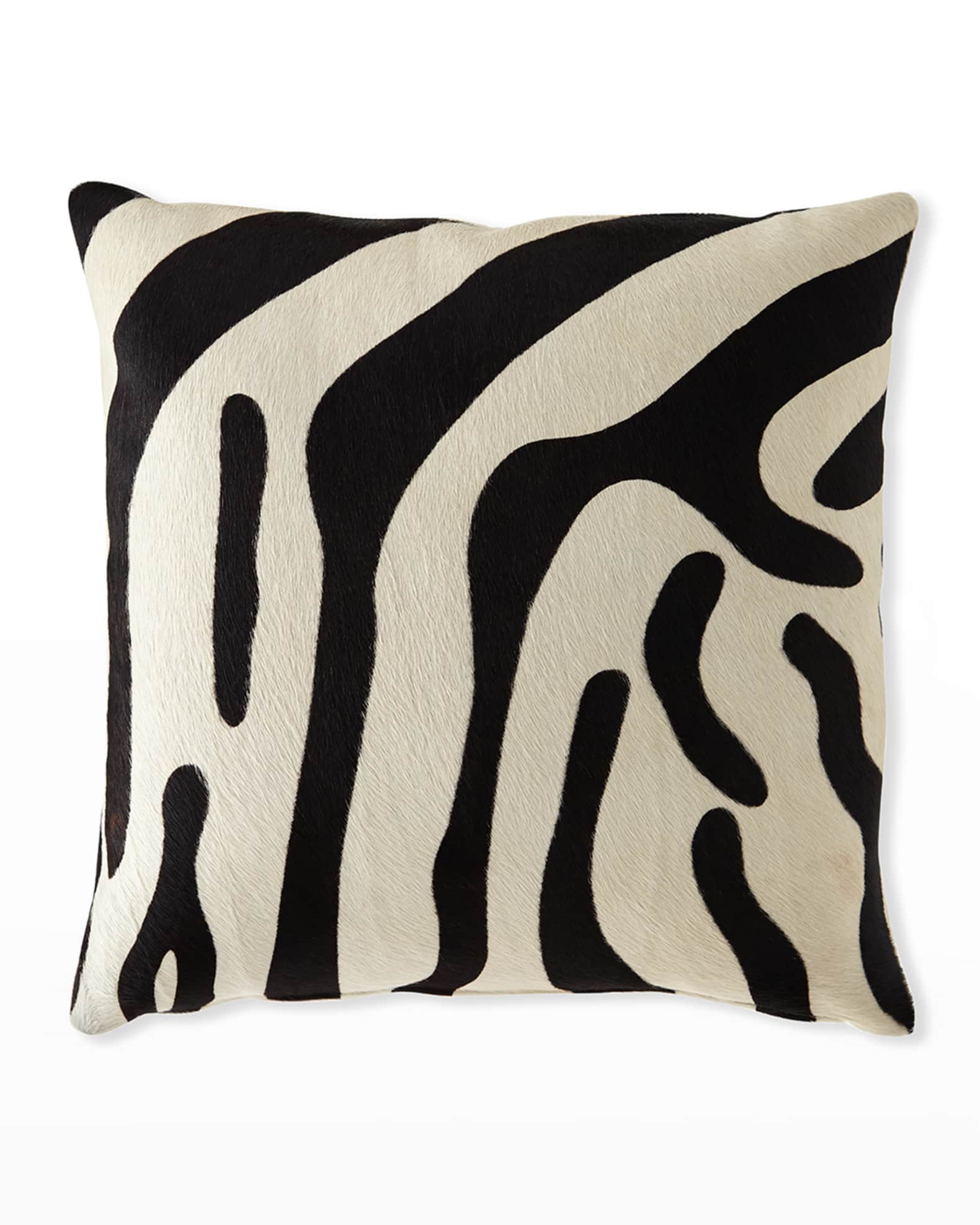 Hair Hide Zebra Pillow, 19"Sq. 1