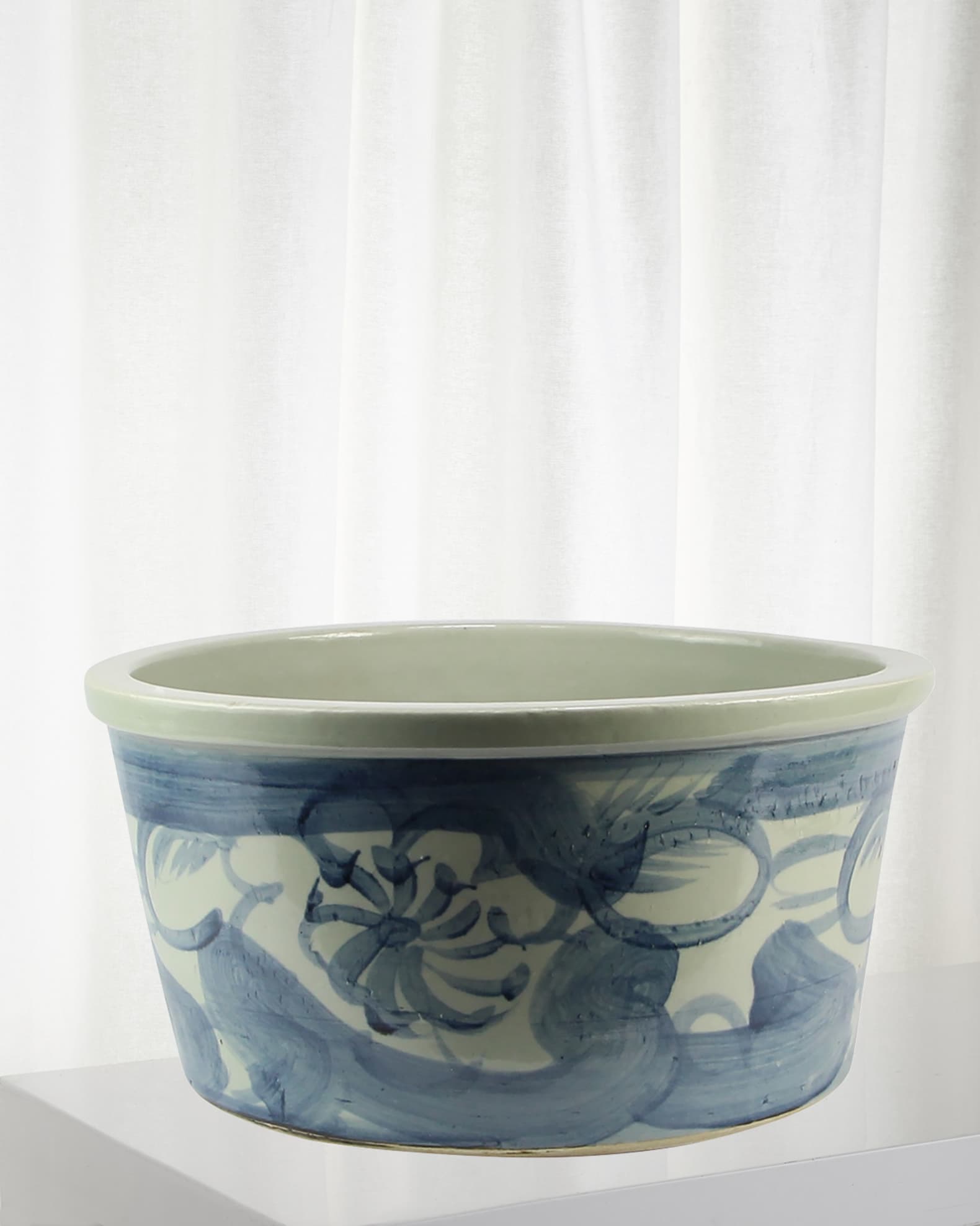 Blue & White Ceramic Pot 0