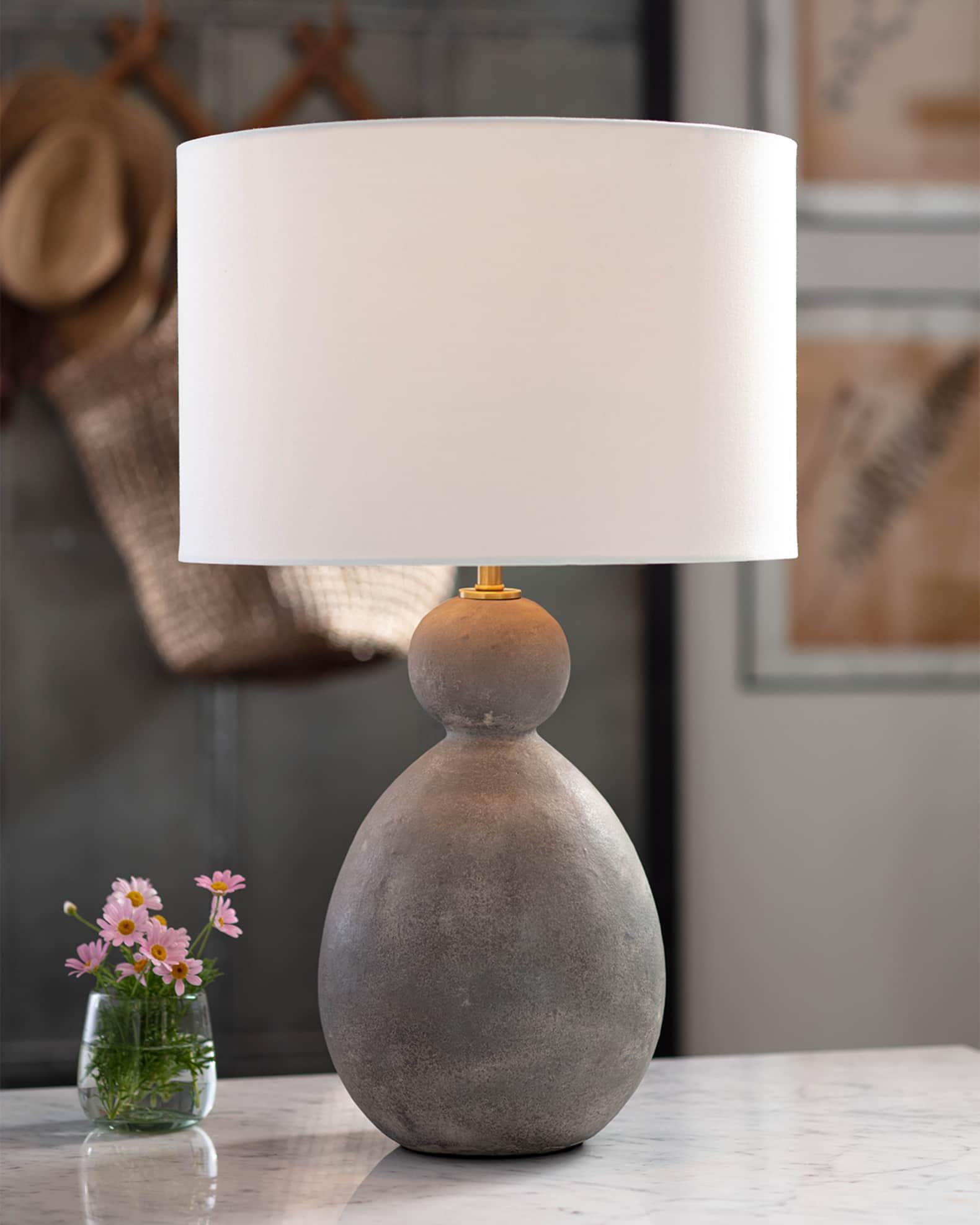 Ceramic stone table lamp on sale
