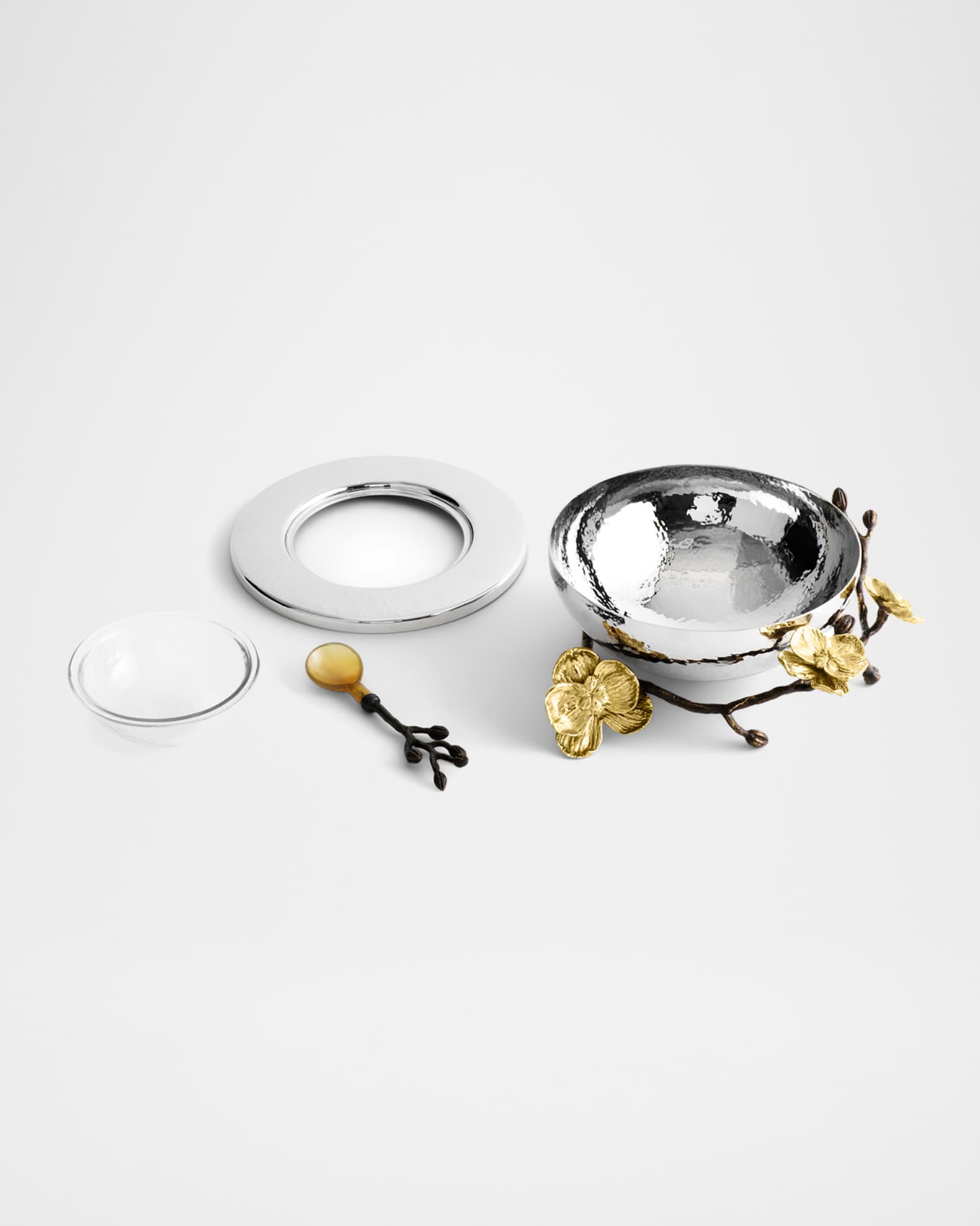 Michael Aram Gold Orchid Caviar Dish with Spoon | Neiman Marcus