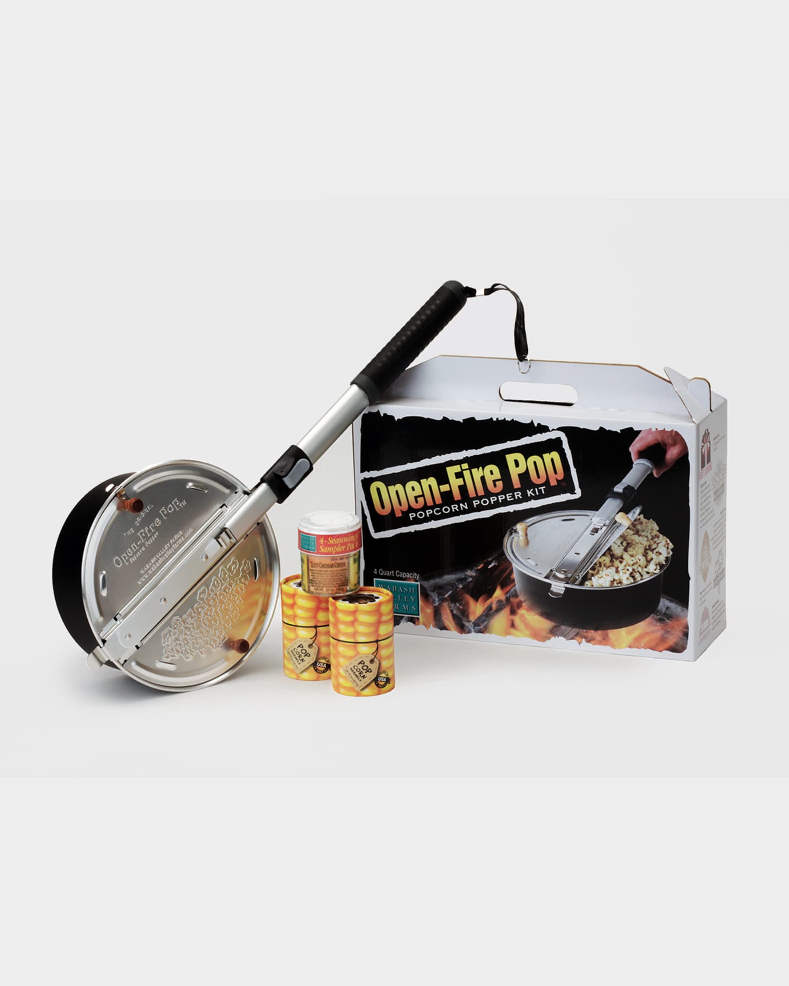 Wabash Valley Farms OpenFire Pop Popcorn Popper Camping Starter Set Neiman Marcus