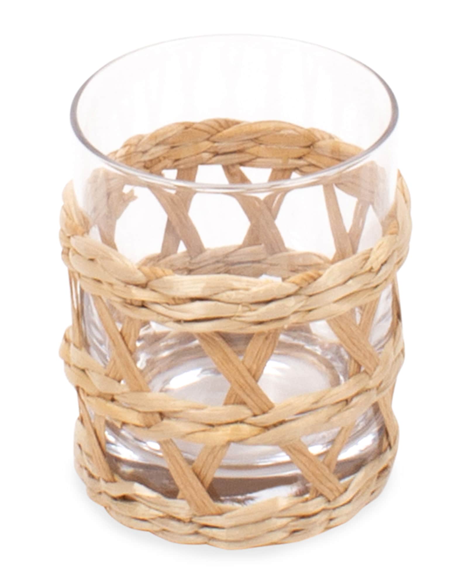 8 Oak Lane Natural Rattan Old Fashioned Glasses, Set of 4 Neiman Marcus