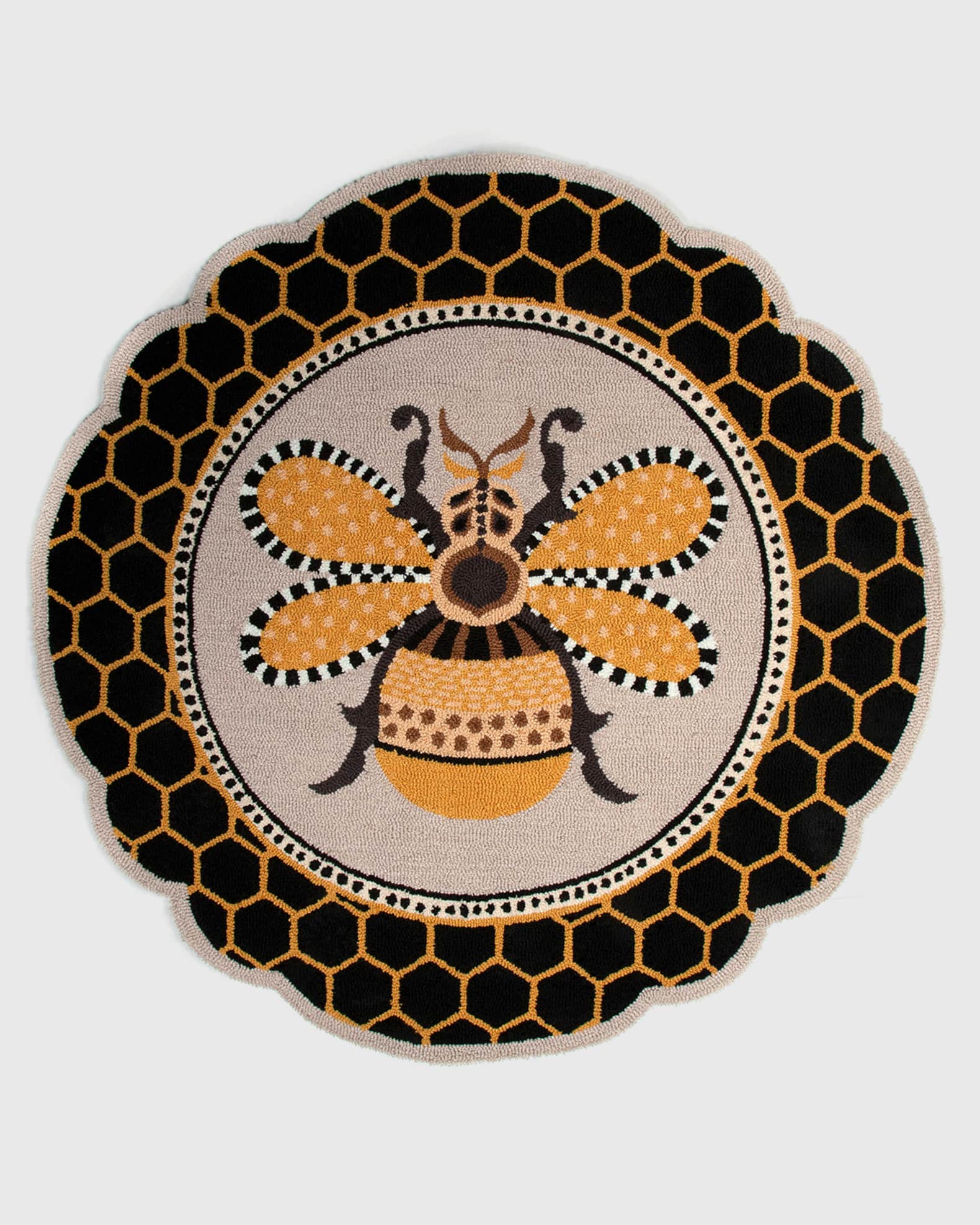 MacKenzie-Childs Queen Bee Rug, 4' Round | Neiman Marcus