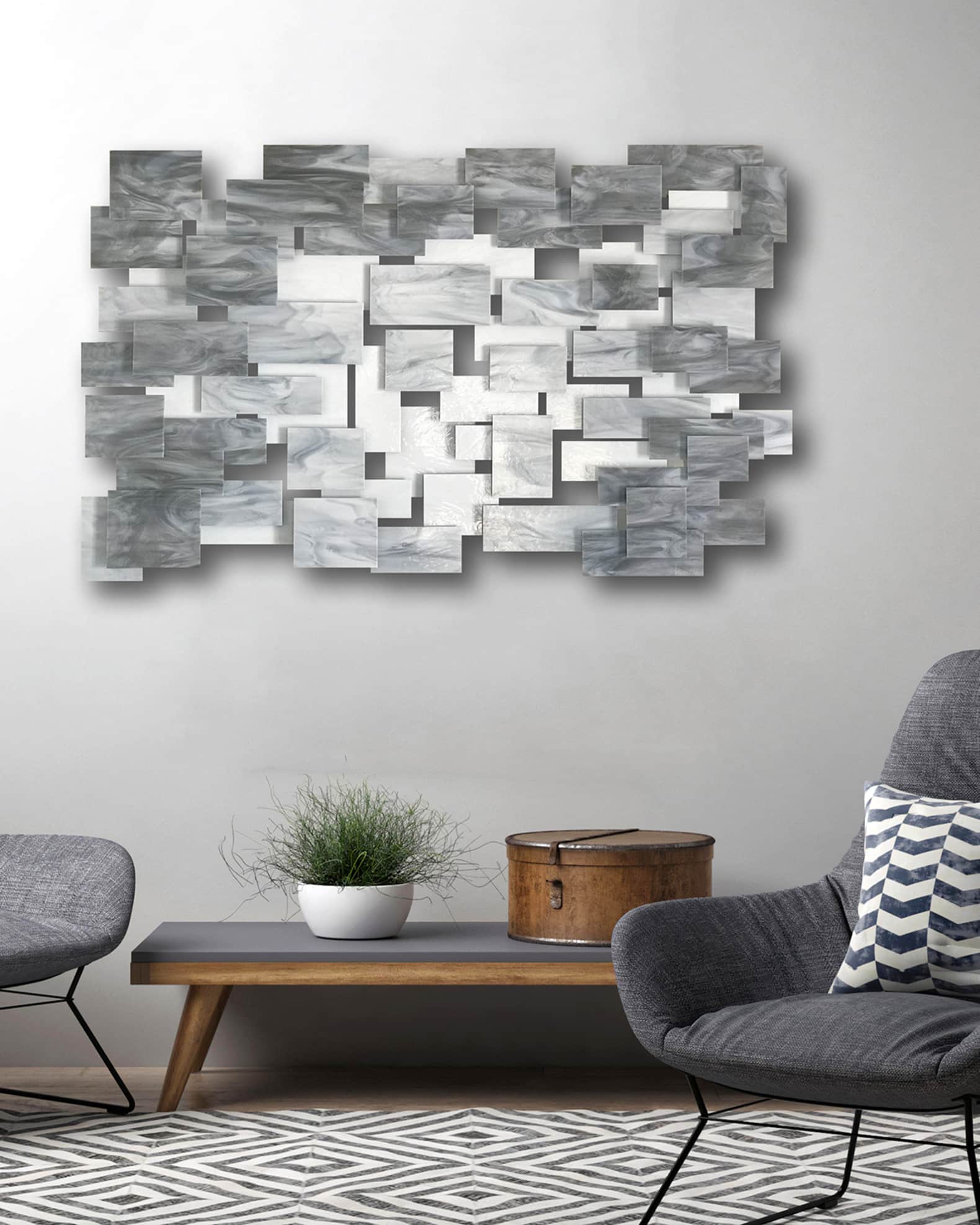 Glass and Metal Wall Sculpture 1