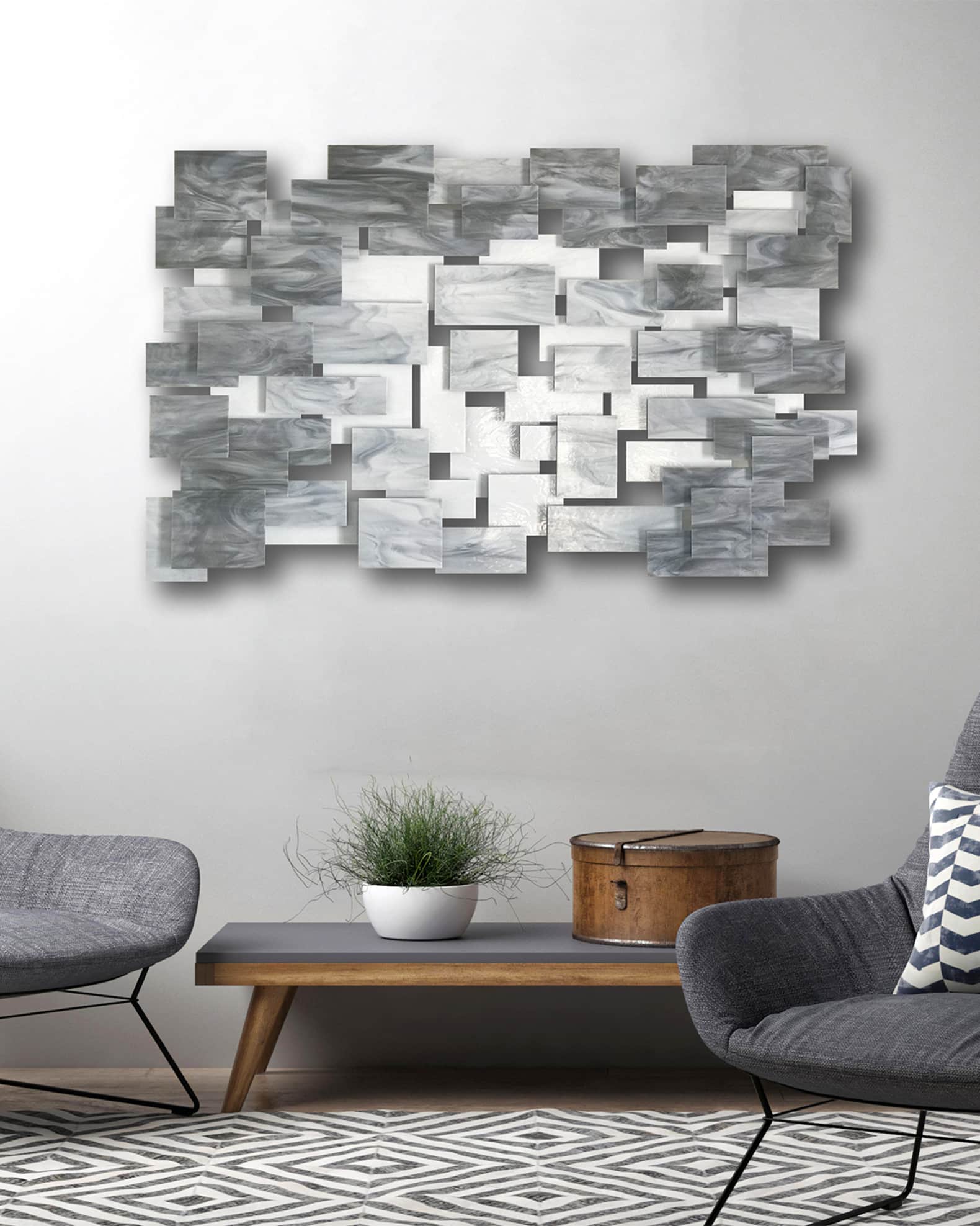 Glass and Metal Wall Sculpture 1