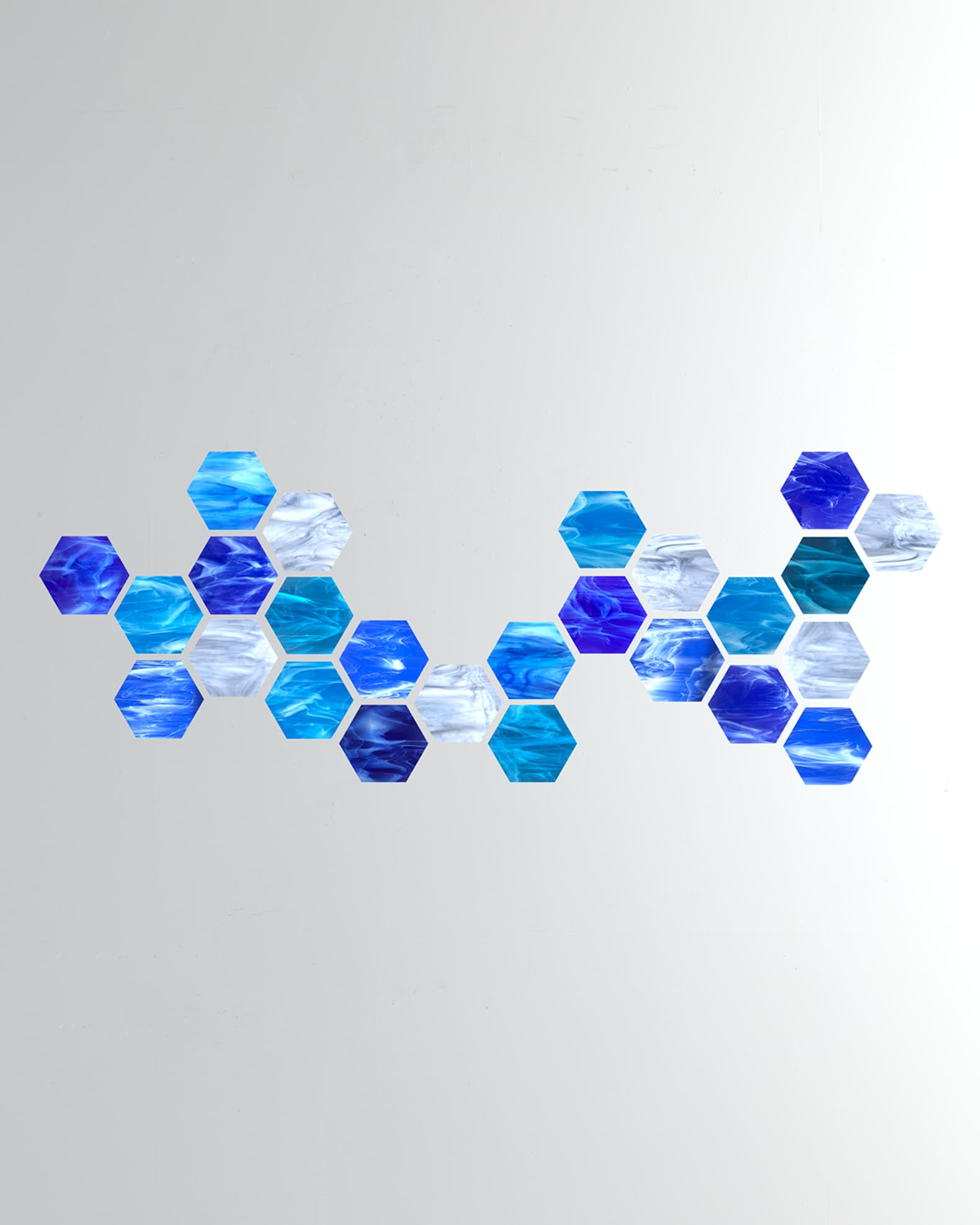 Water Hexagonal Glass Wall Sculpture 0