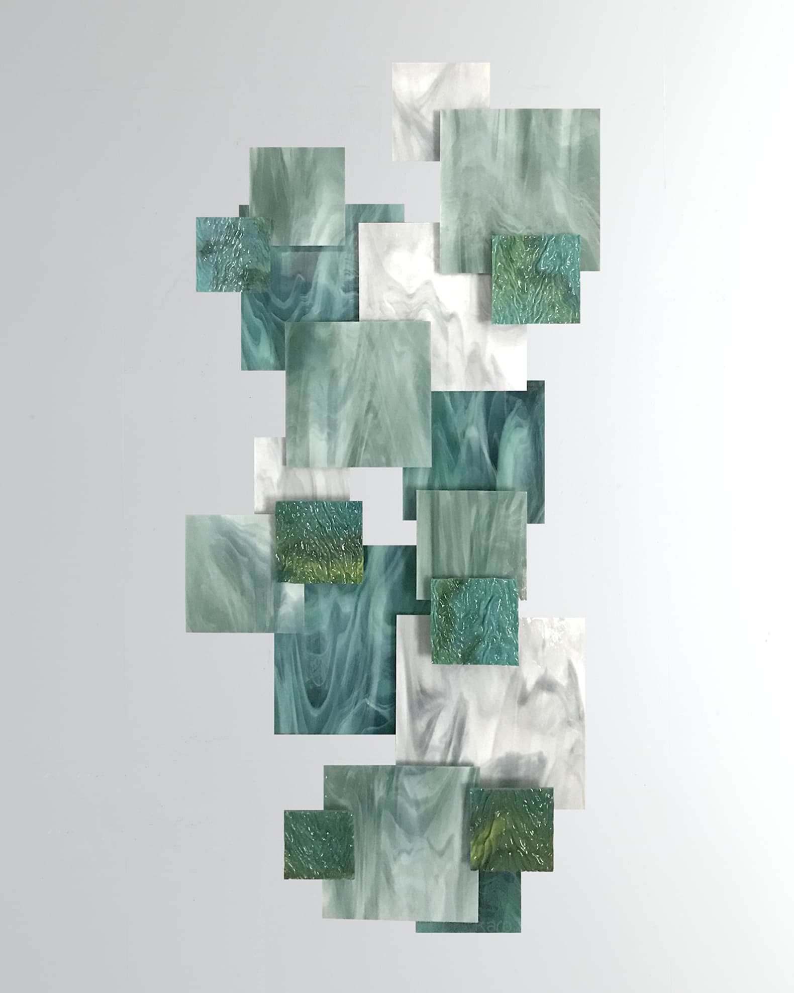 Coral Vertical Glass Wall Sculpture 0