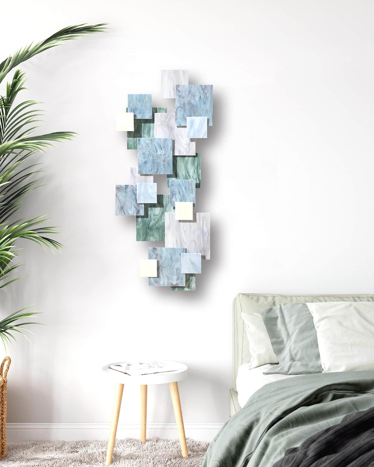 Tranquility Vertical Glass Wall Sculpture 1