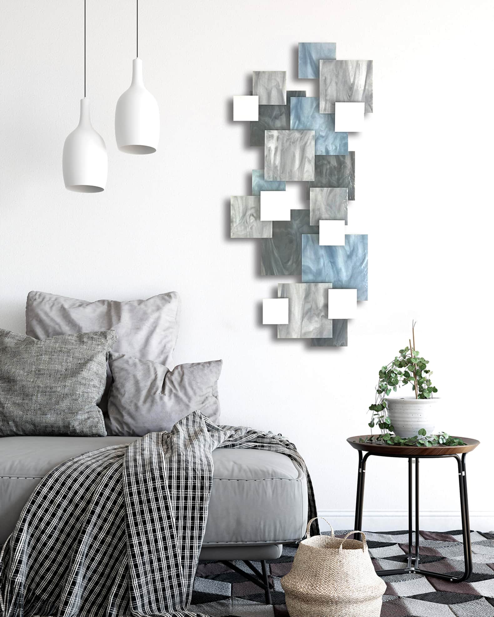 Glacial Vertical Glass Wall Sculpture 1