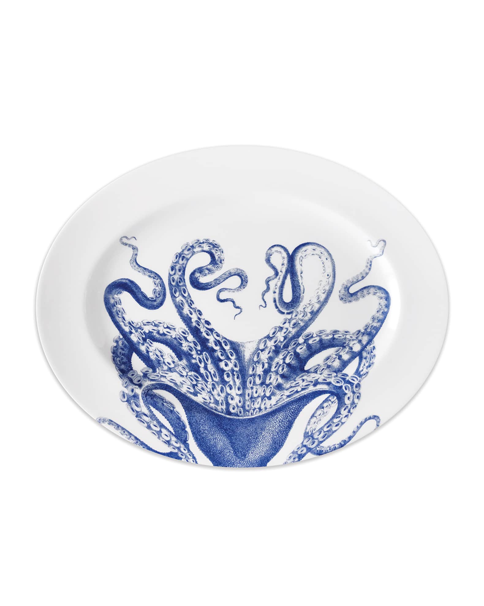 Blue Lucy Rimmed Oval Platter 1